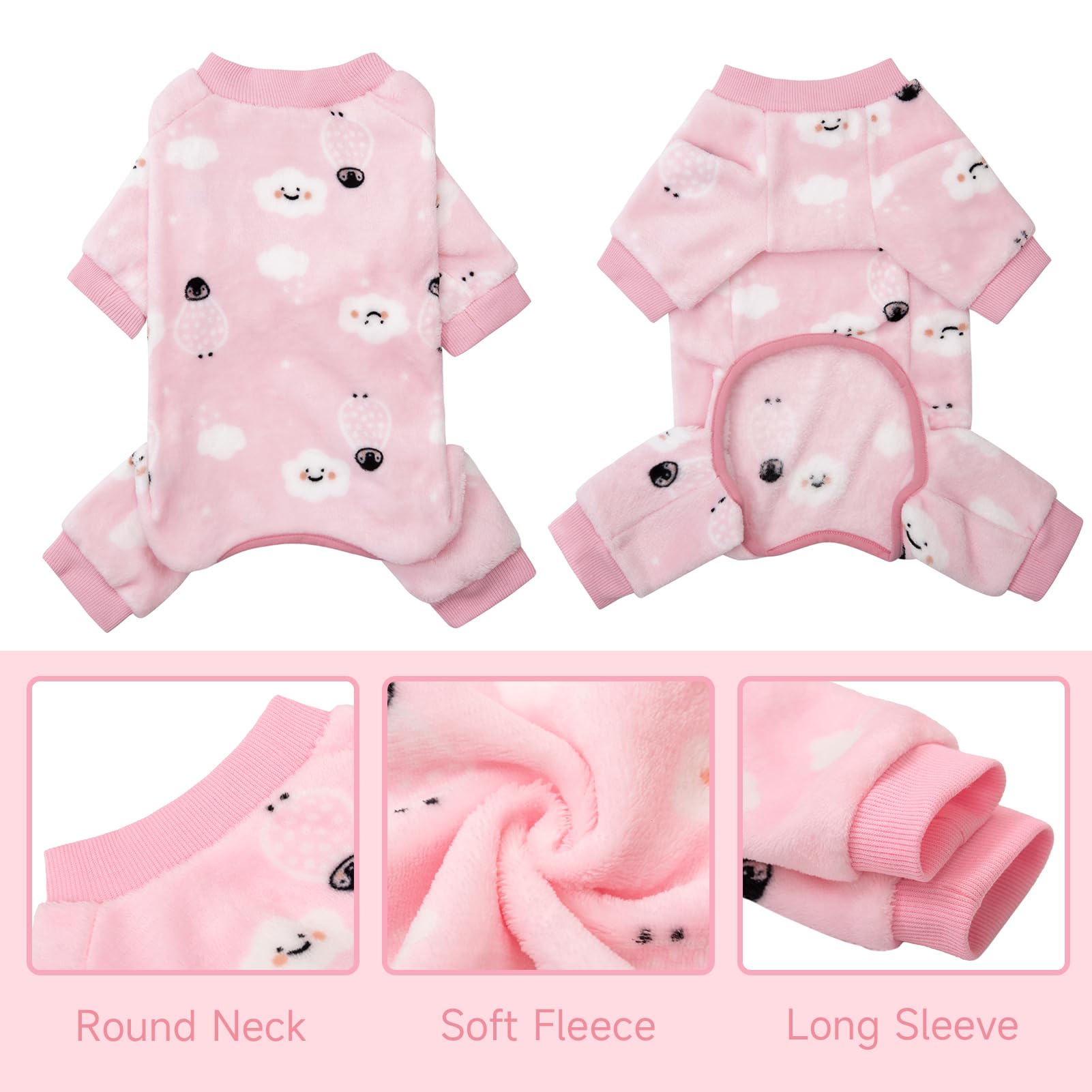 Pet Pajamas For Small Dogs - Winter Dog Velvet Onesie For Girlboy Chi, York, Teacup, Schnauzer - Warm Doggies Bodysuit For Cold