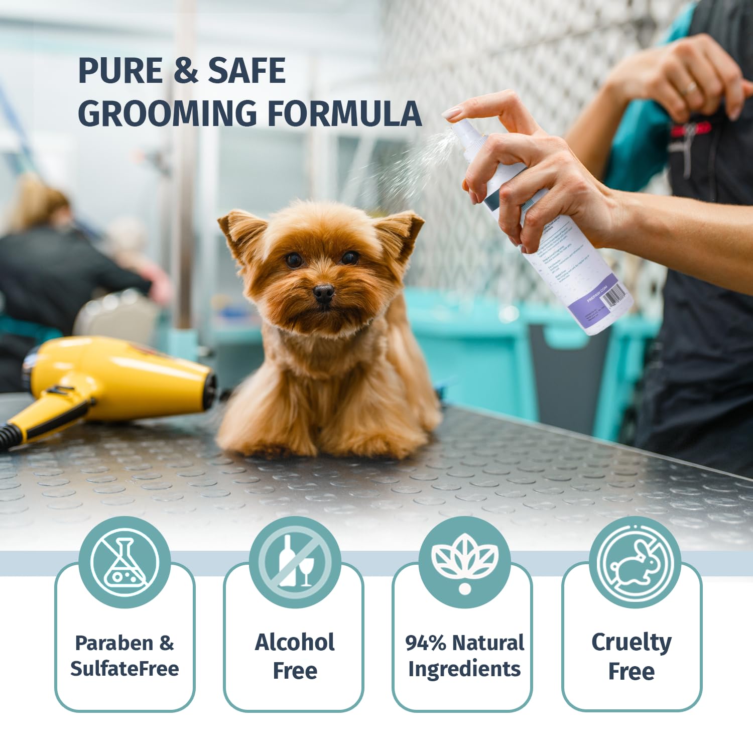 Prepaw Luxury Male Pet Cologne - Fresh Lavender Scent, 3-In-1 Formula Conditions & Moisturizes, Made With 94% Natural Ingredient