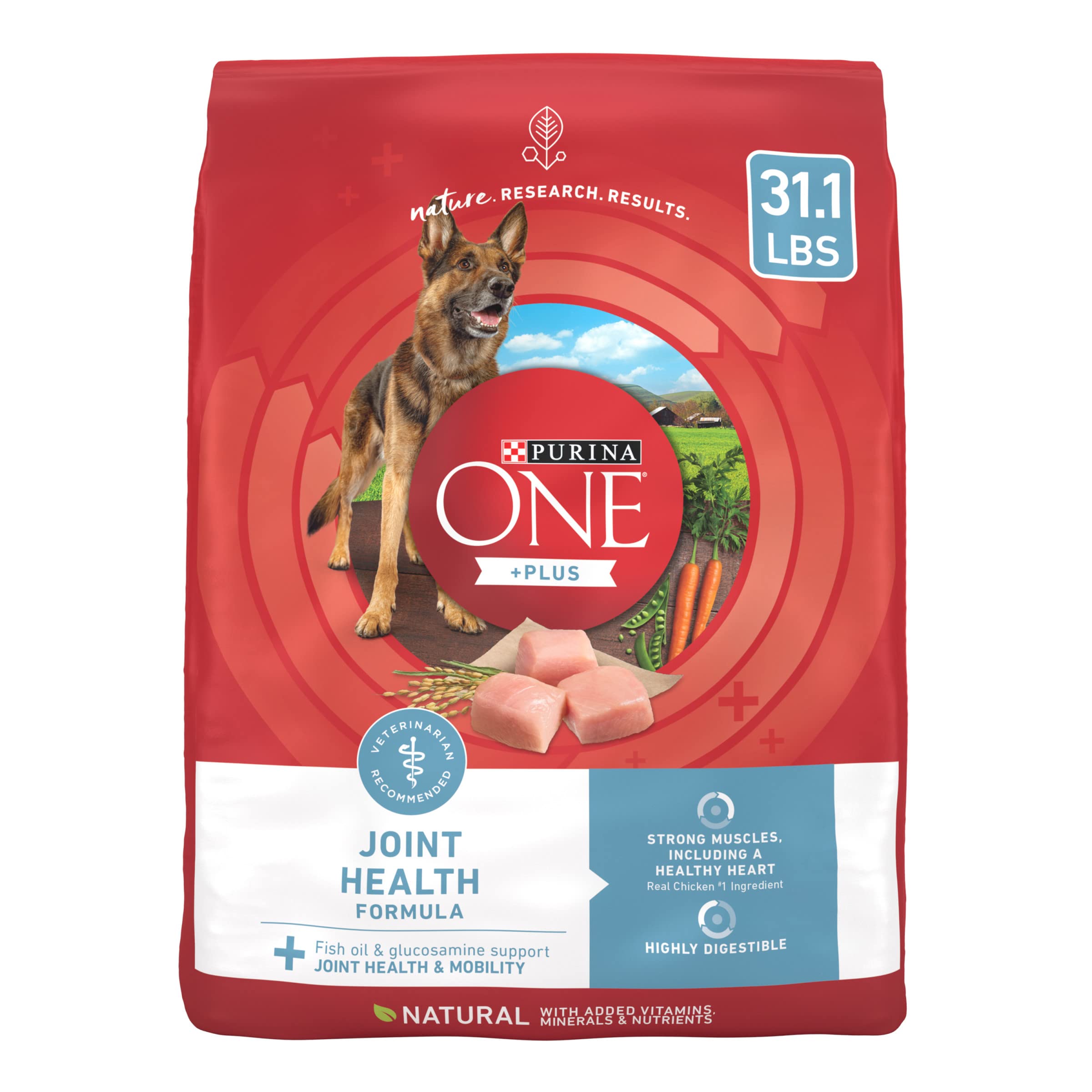 Purina ONE Plus Joint Health Formula Natural With Added Vitamins, Minerals and Nutrients Dry Dog Food - 31.1 lb. Bag