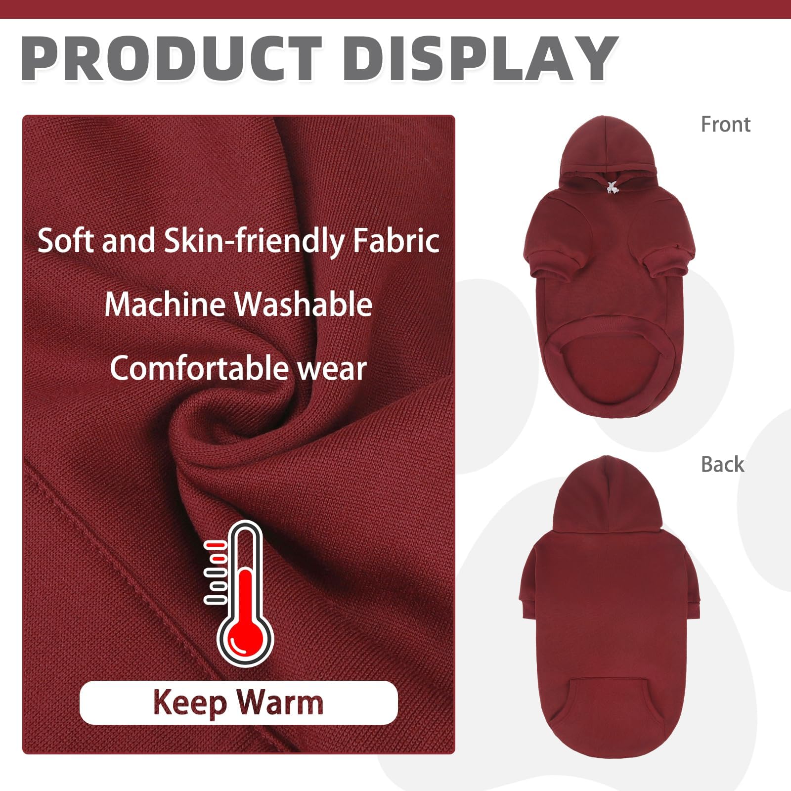 Kooltail Soft And Warm Dog Hoodie Sweater With Leash Hole And Pocket, Winter Coat For Small To Large Dogs, Cat, Puppy, Boys, Gir