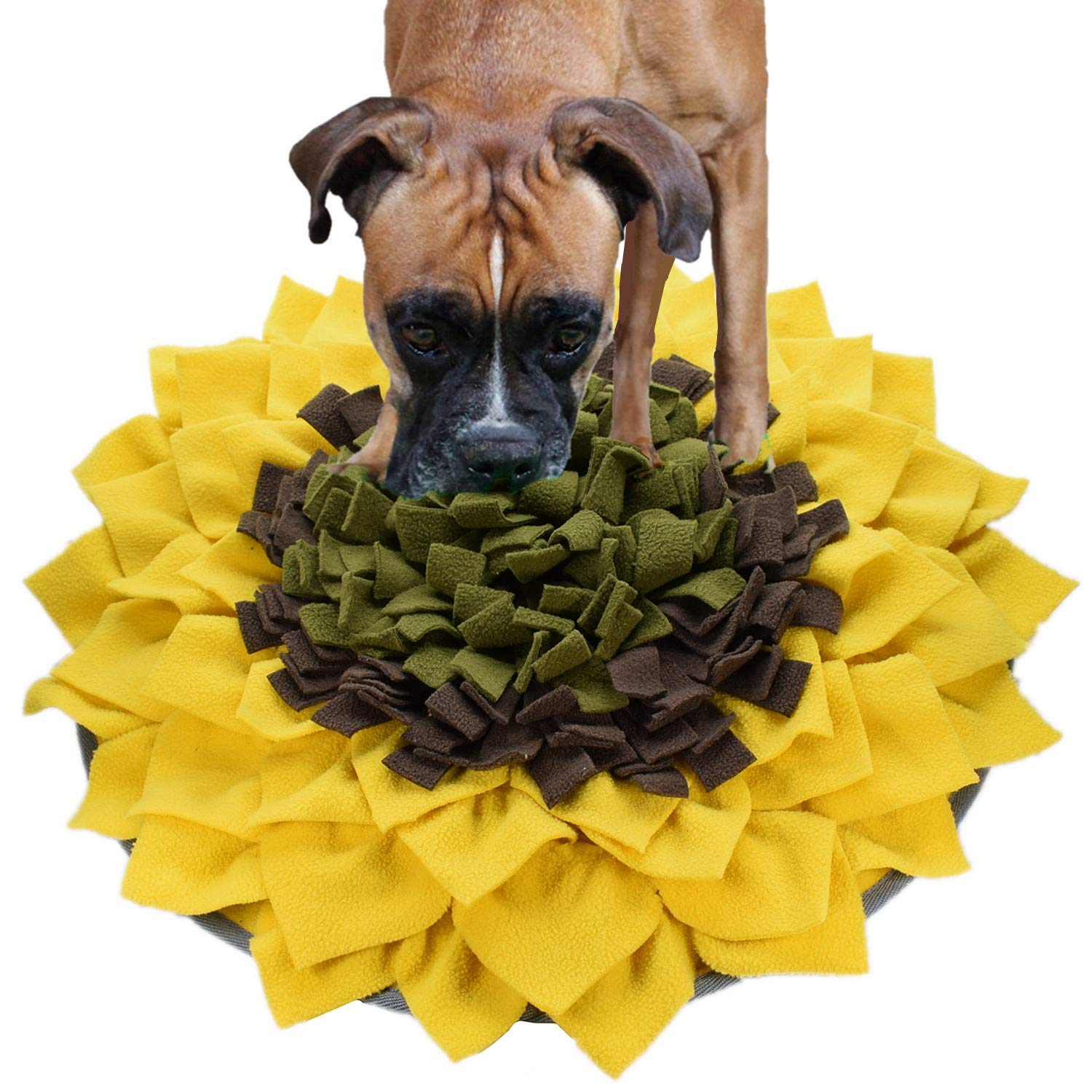 Liakk Snuffle Mat for Dogs, Dog Feeding Mat, Dog Puzzle Toys, for Encourgaing Natural Foraging Skills for Cats Dogs (Sunflower) 