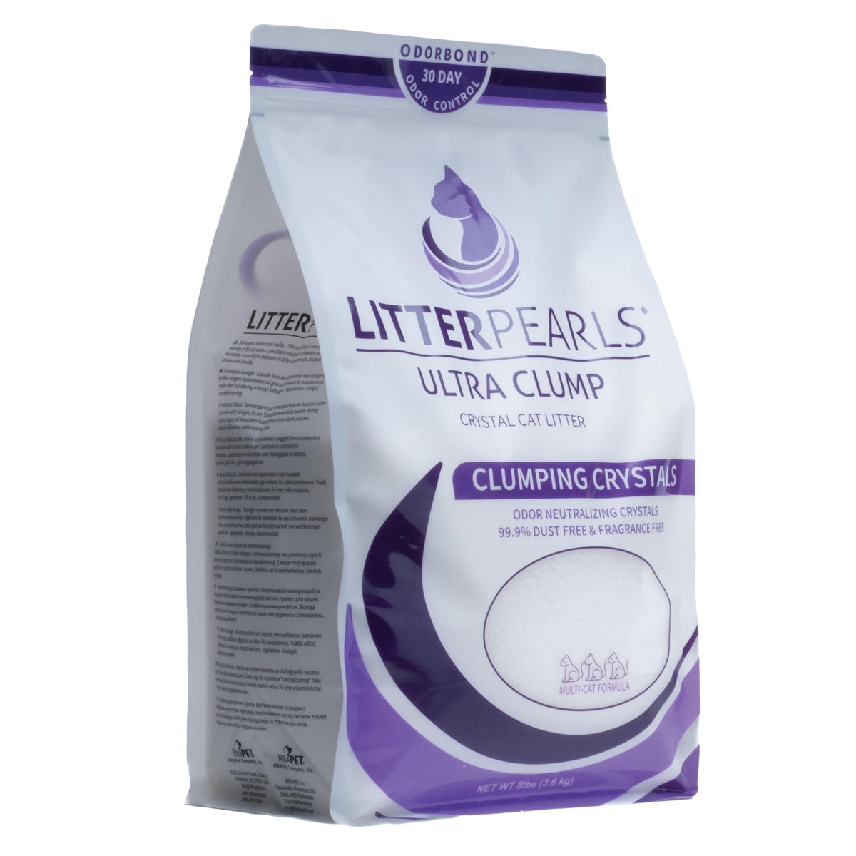 Litter Pearls Ultra Clump Unscented Crystal Clumping Cat Litter 8Lb,White And Clear Crystals,10580