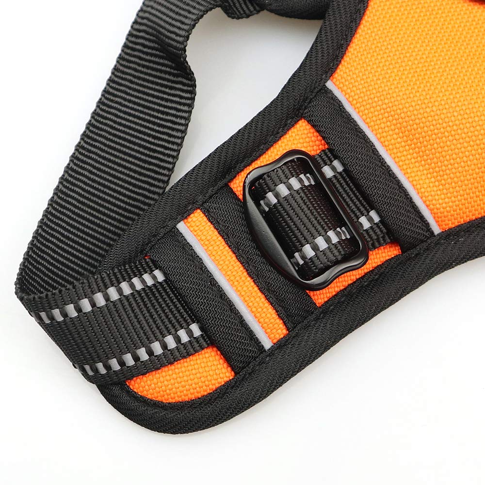 Copatchy Dog Harness No-Pull Pet Harness Adjustable Outdoor Vest 3M Reflective Oxford Material Easy Control For All Sized Dogs (X-Small, Orange)