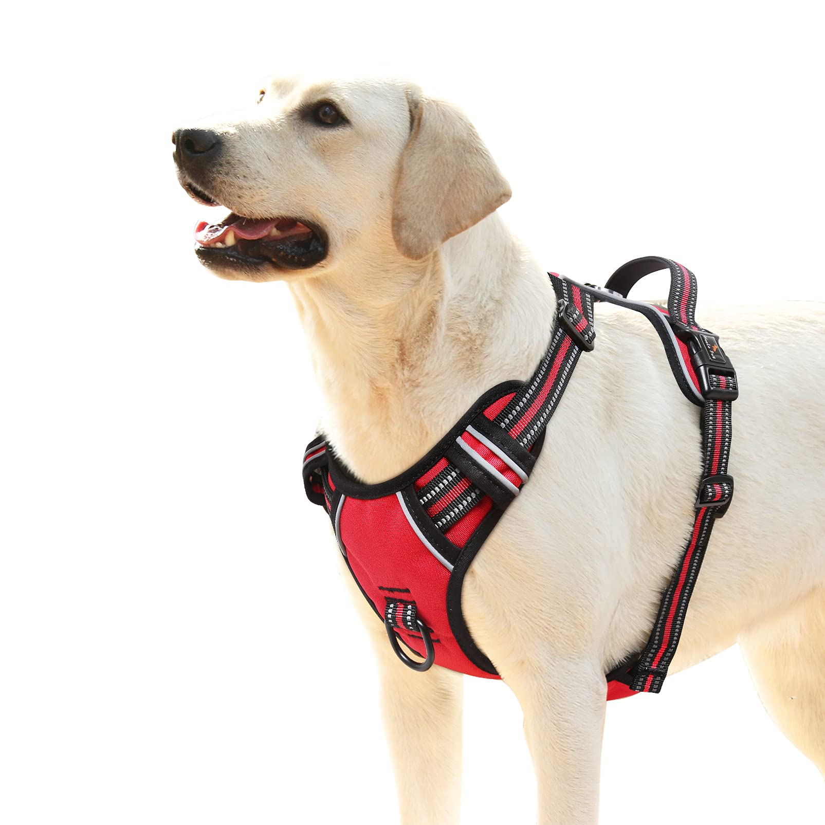 Heele Dog Harness, No Pull Adjustable Padded Reflective Harness For Small Medium Large Dogs With Handle For Walking Training,Red