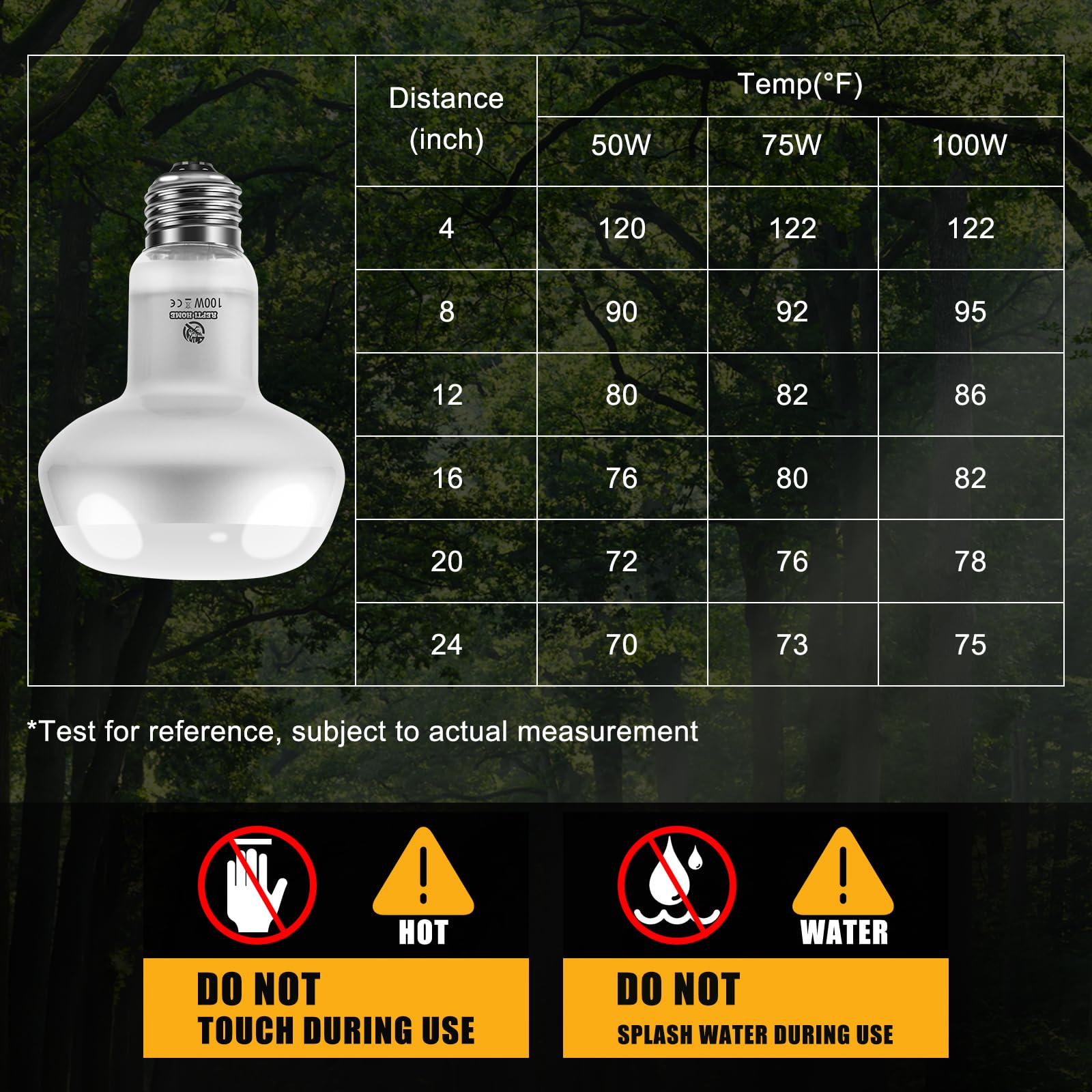 REPTI HOME Intense Reptile Heat Lamp Bulbs - 100W 4 Pack, Reptiles & Amphibians UVA Basking Spot Lamp Bulb,Simulate Natural Sunl