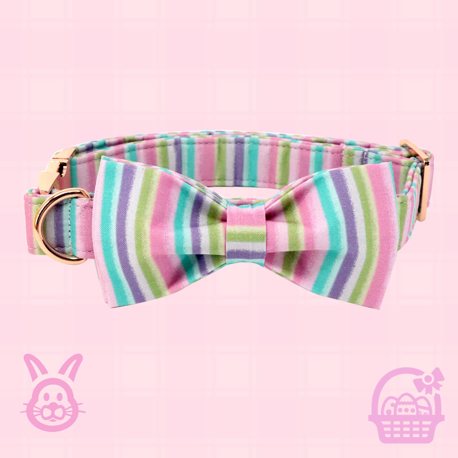 Lionheart Glory Easter Dog Collar, Dog Collar With Bow, Pet Collar Adjustable Collar For Dog Bowtie Dog Collars For X-Large Dogs