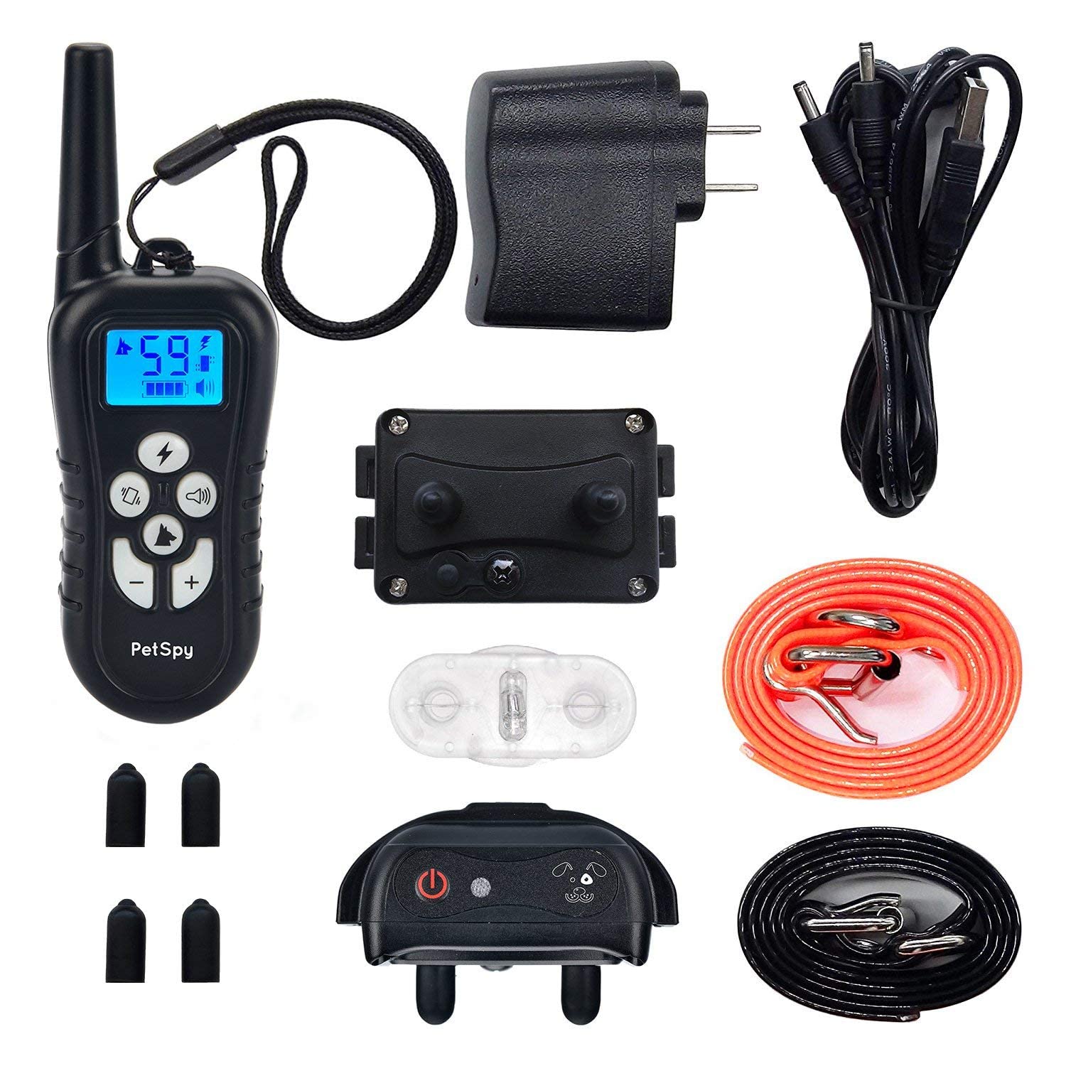 Petspy M919 Dog Training Shock Collar, 1000 Yards, Medium To Large Dogs, With Vibration, Electric Shock And Beep, Waterproof, Remote Trainer (Two Dogs)