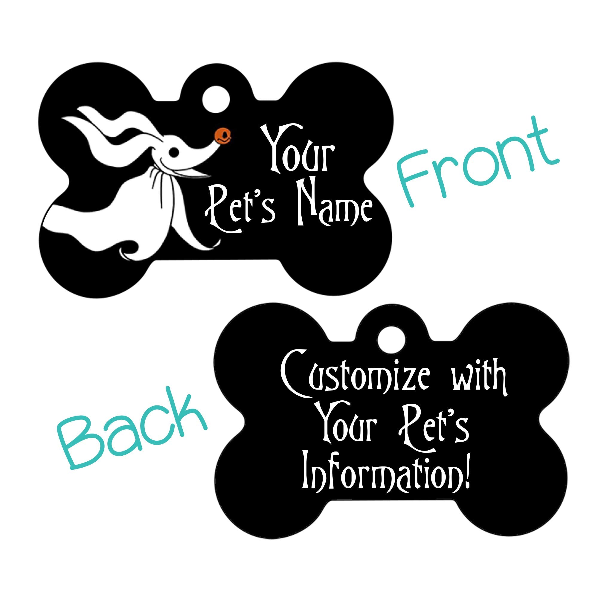 Udesignusa Double Sided Bone Shaped Pet Id Tags For Dogs & Cats (Zero)
