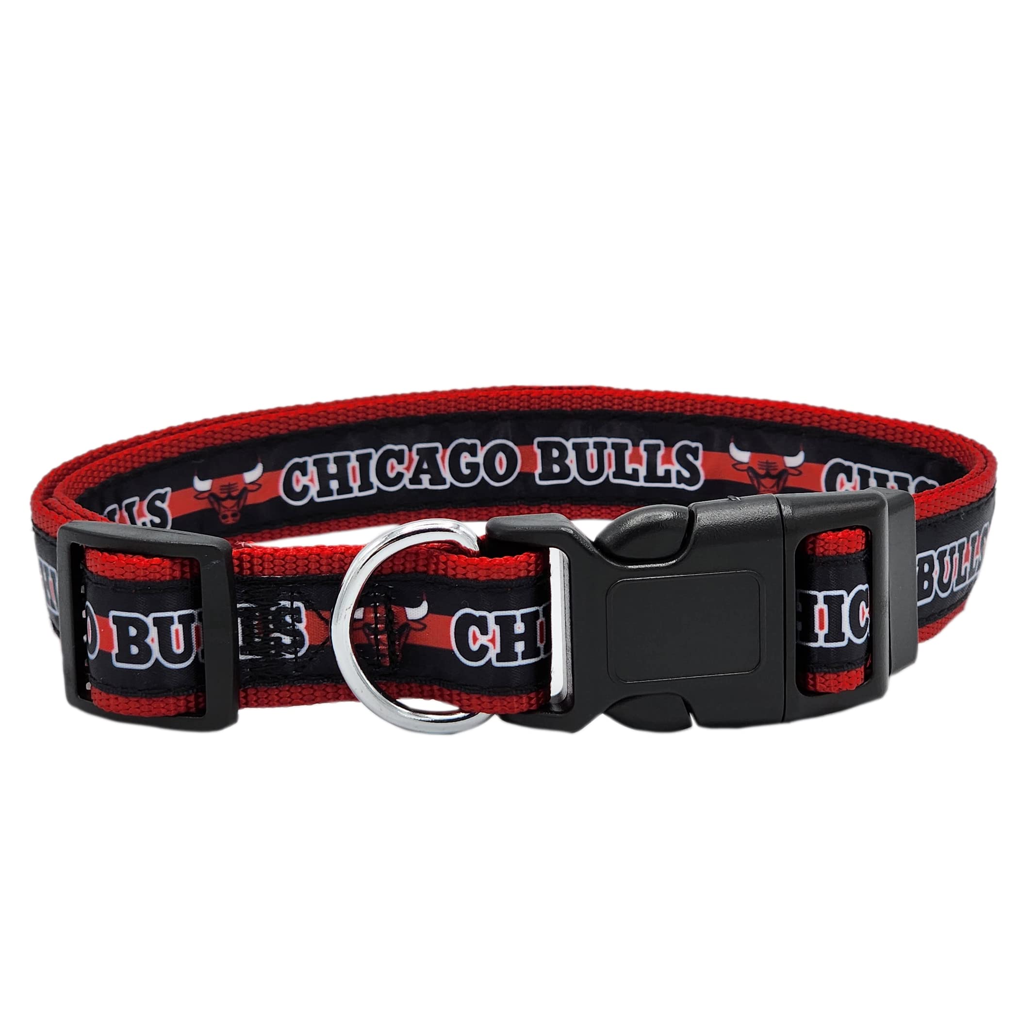 Nba Chicago Bulls Dog Collar, Size Large. Best Pet Collar For All Sports Fans