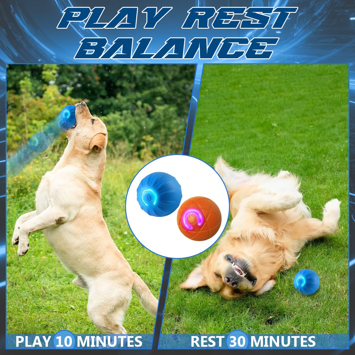 Lonniy 2Pcs Shaky Ball Toy For Dogs, 2025 New Upgrade Automatic Moving Dog Toy Balls, Usb Rechargeable Shaky Balls, Interactive