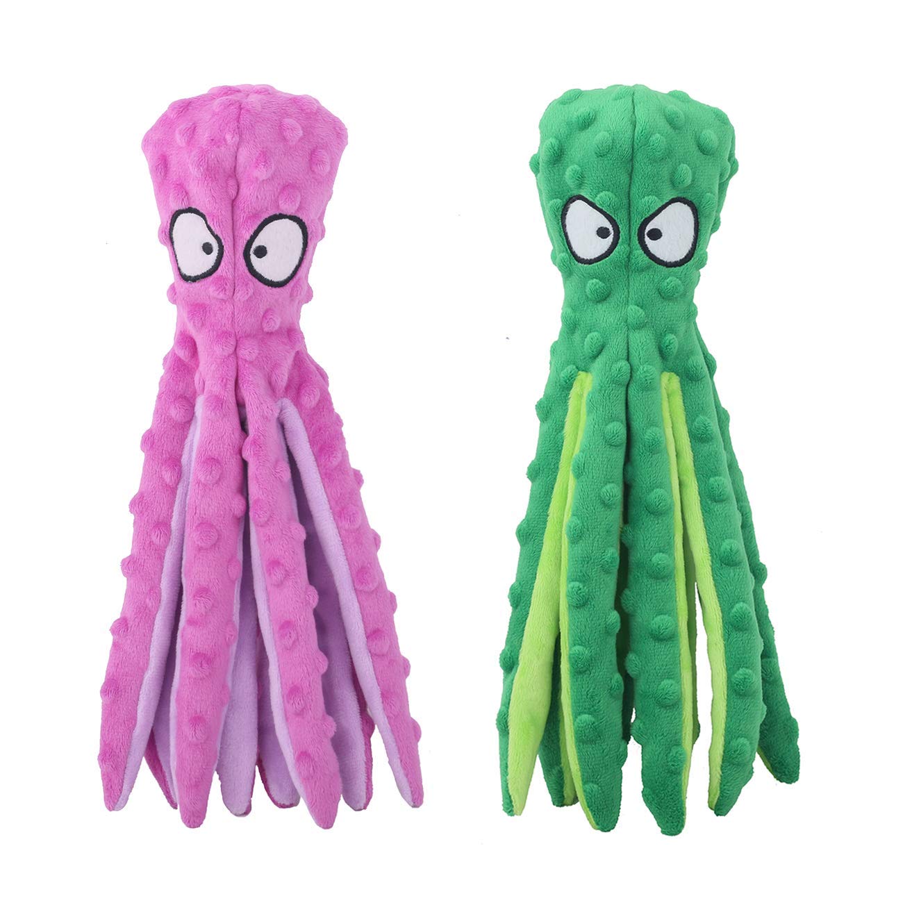 Cpyosn Dog Squeaky Toys Octopus - No Stuffing Crinkle Plush Dog Toys For Puppy Teething, Durable Interactive Dog Chew Toys For S