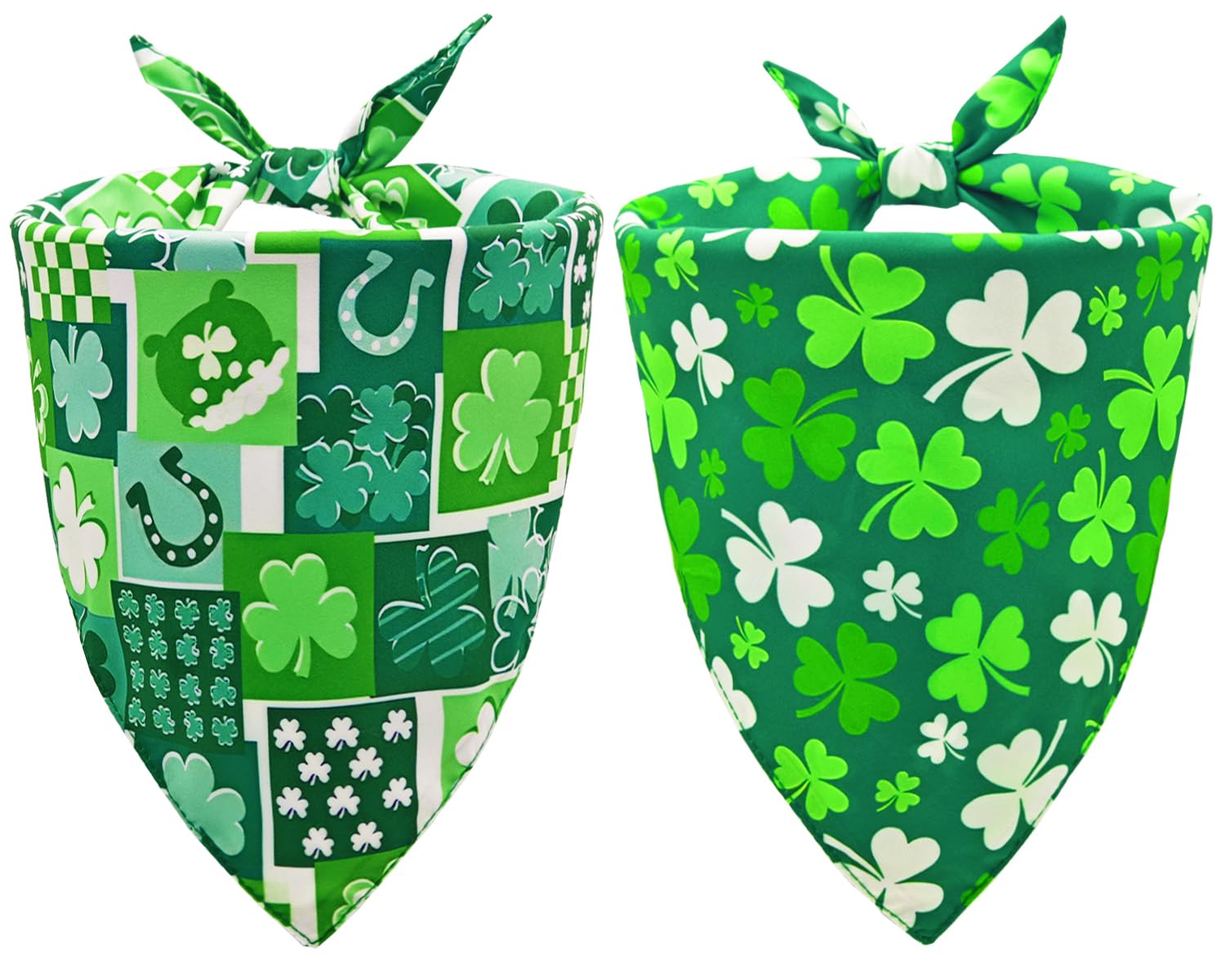 Cozyhaus St. Patrick'S Day Dog Bandanas, Irish Shamrock Design Scarves, Holiday Costumes, Pet Scarves For Boys And Girls, Dog Ou
