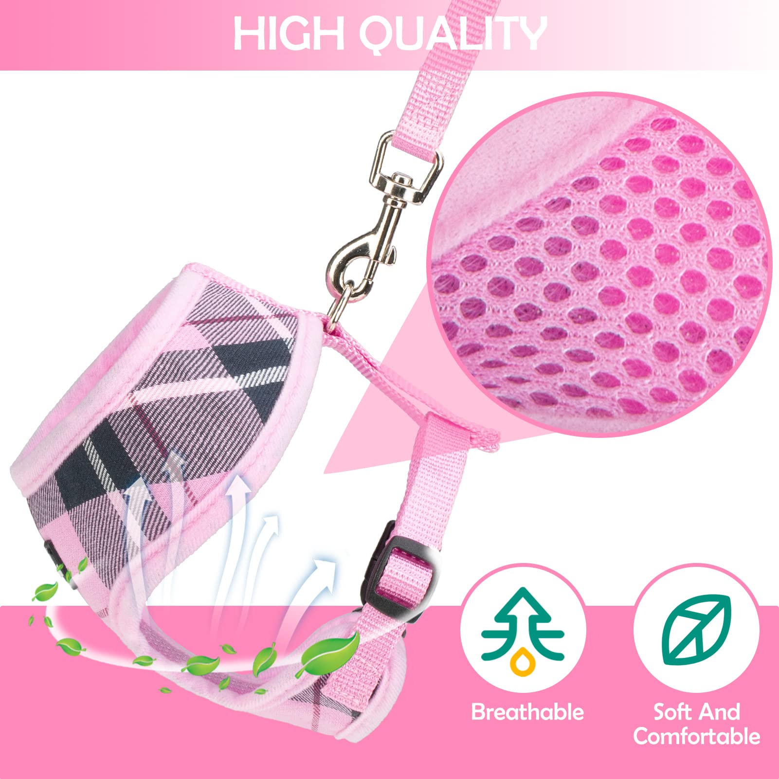 Scenereal Puppy Harness And Leash Set - Soft Mesh No Pull Vest Small Dog Padded Harness For Puppies & Cats