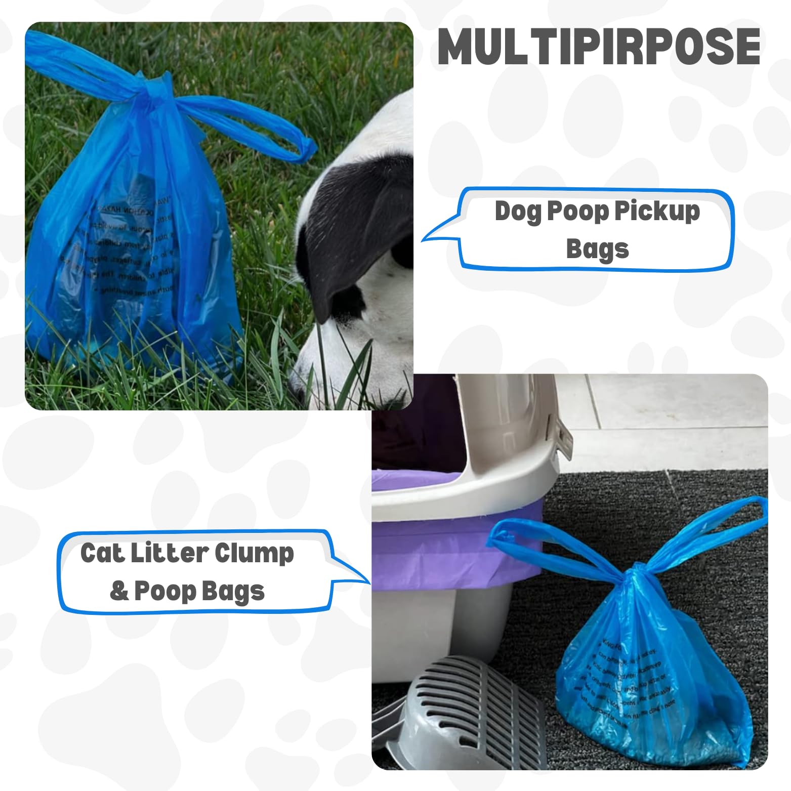 Baby Diaper Bag Disposable (500 Count, Blue) Fresh Baby Powder Scented Easy Tie Handles Bulk Diaper Sacks Disposable Dog Poop Ba