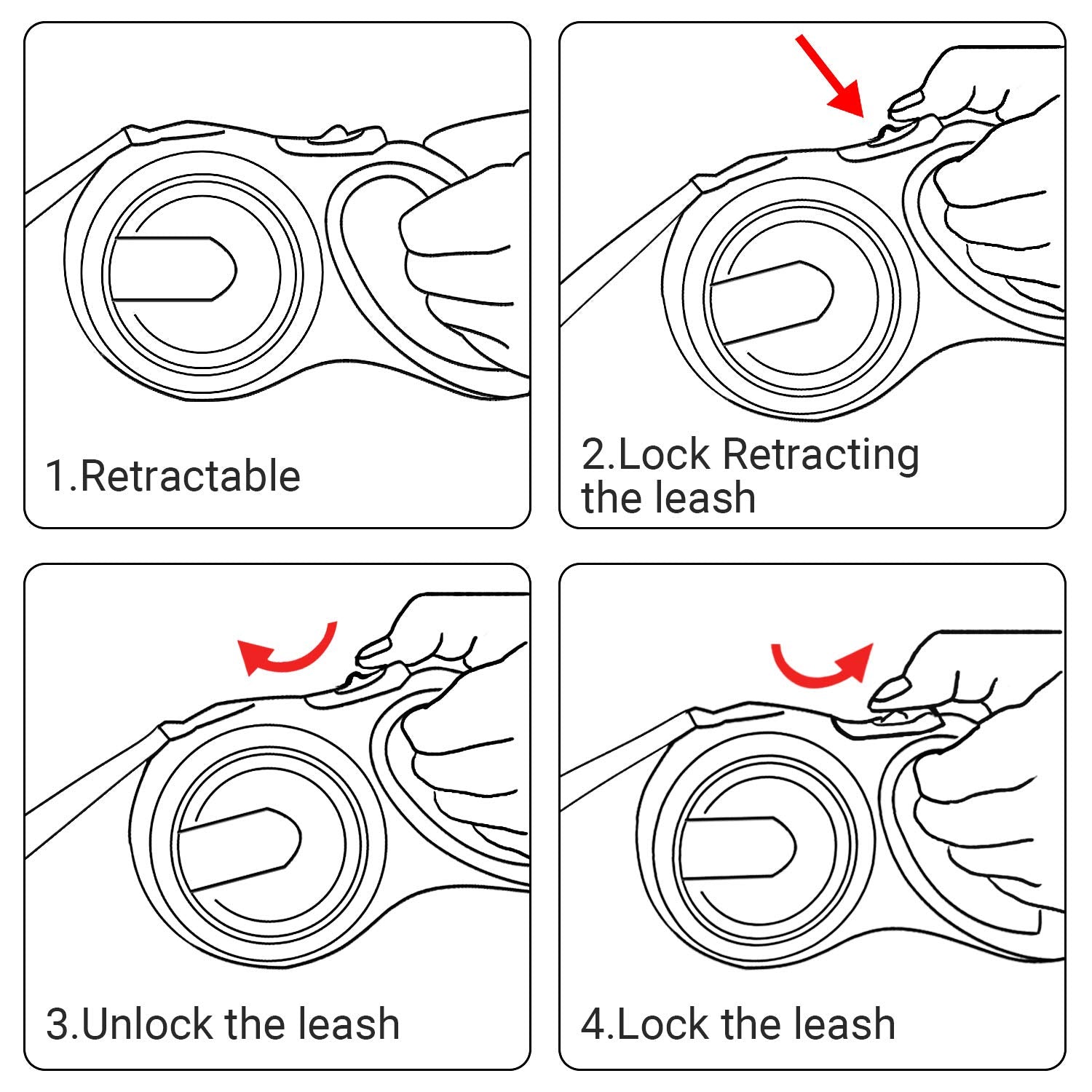Segarty Dog Leash Retractable 26Ft, Dog Leashes For Small Medium Large Pets Up To 110Lbs, Heavy Duty 1 Button Break & Lock No Ta