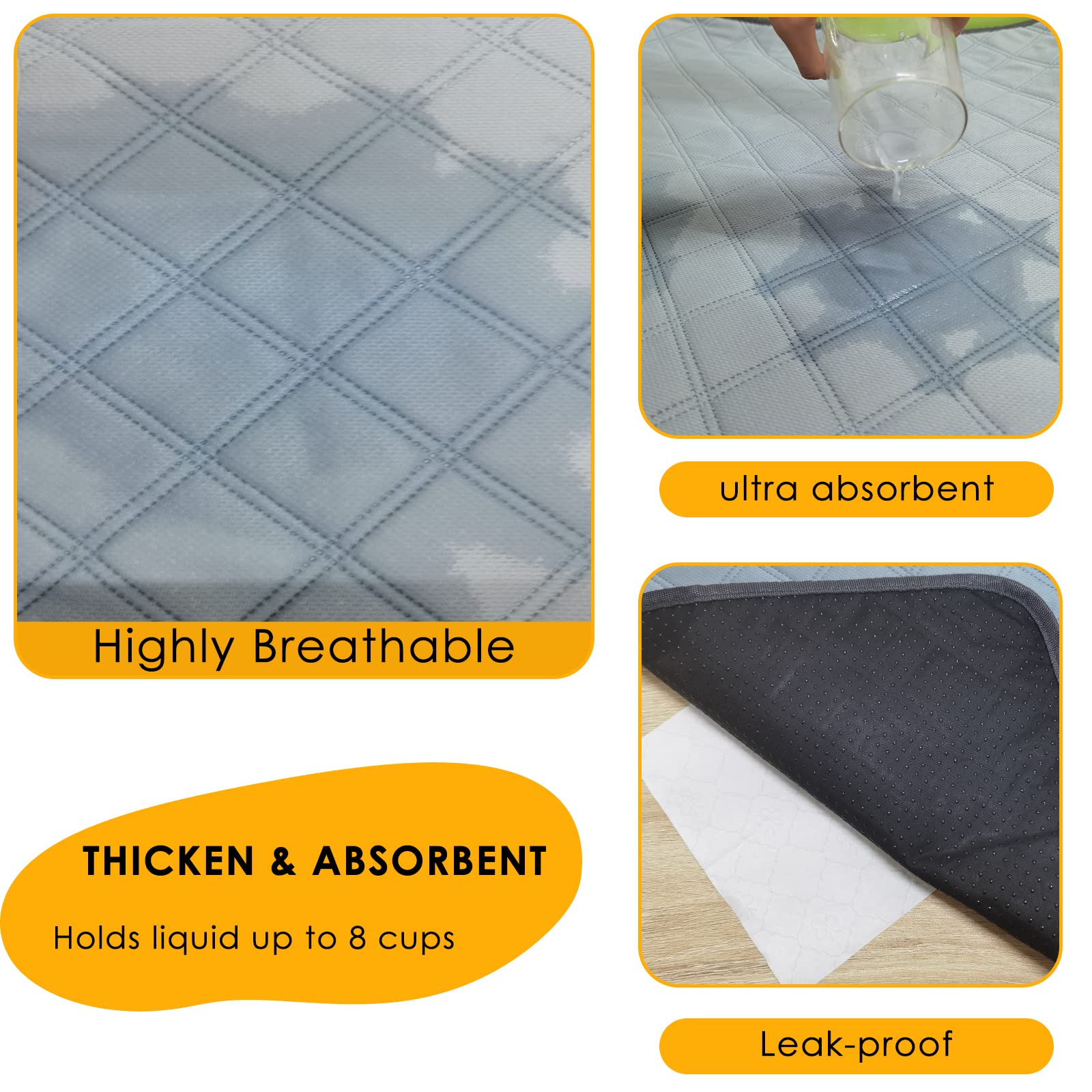 Mooydee 2 Pack Guinea Pig Cage Liners For C&C 2X4 Habitat Washable Guinea Pig Bedding Super Absorbent | Waterproof | Non Slip| R