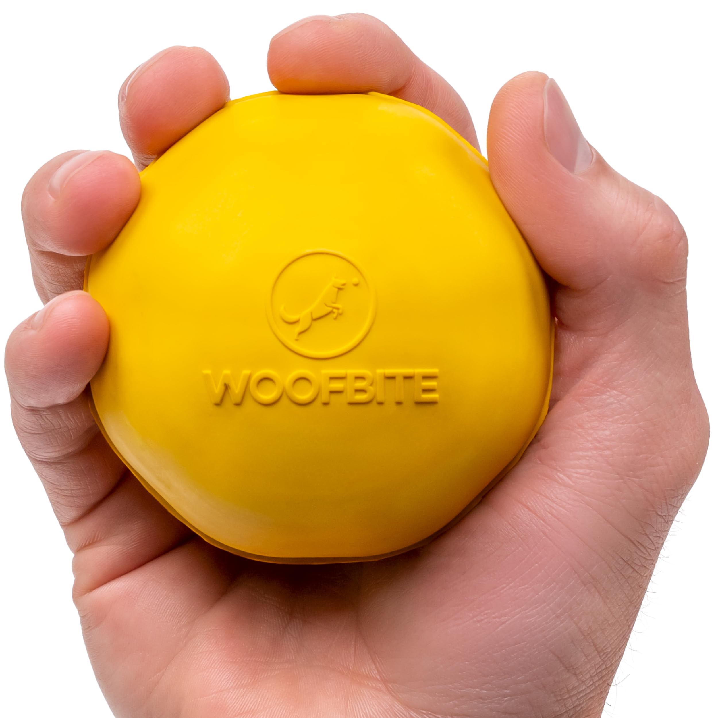 Woofbite Indestructible Dog Ball - Lifetime Replacement - Medium & Large Breed - Ultra Durable For Aggressive Chewers - Natural 