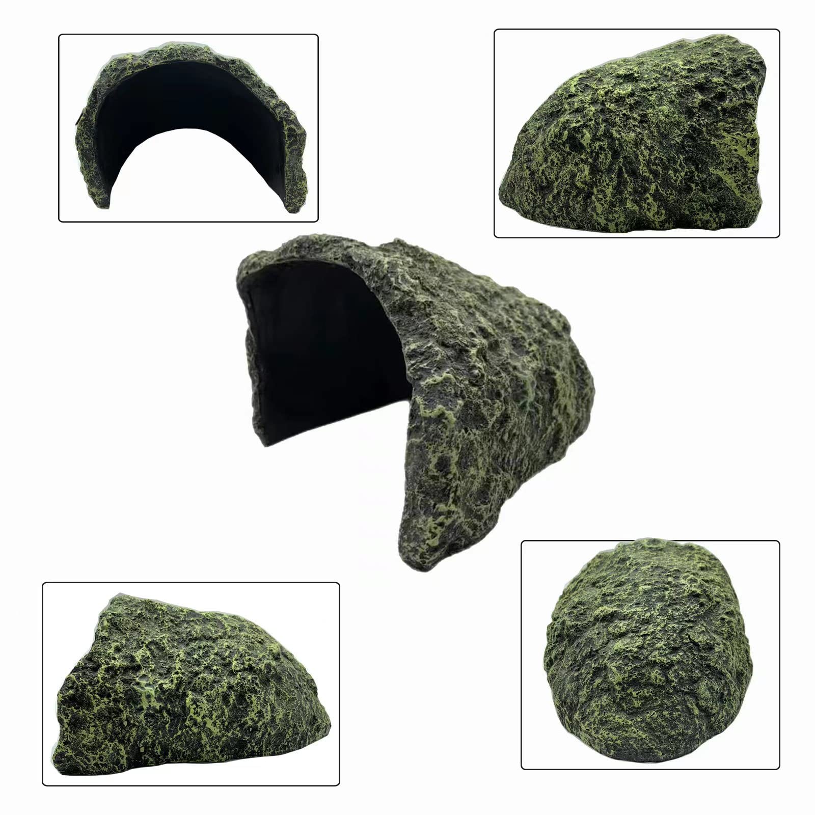 Oversize Reptile Hides And Caves Resin Rock Reptile Aquarium Habitat Hideouts Large Reptile Hiding Cave Lizard Hiding Spot For Bearded Dragon Snakes Tortoise Aquarium Terrarium Hideaway