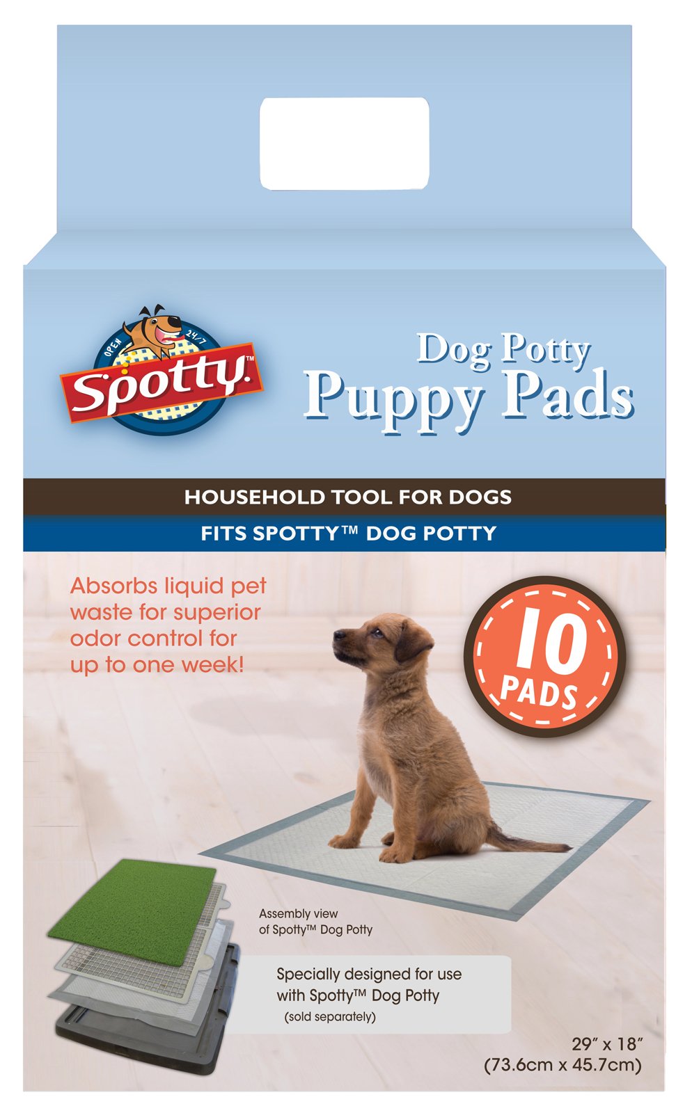 Spotty Super Absorbent Heavy Duty 5 Layer Housebreaking Training Leak Proof Pet Puppy Dog Pee Pads, 10 Ct