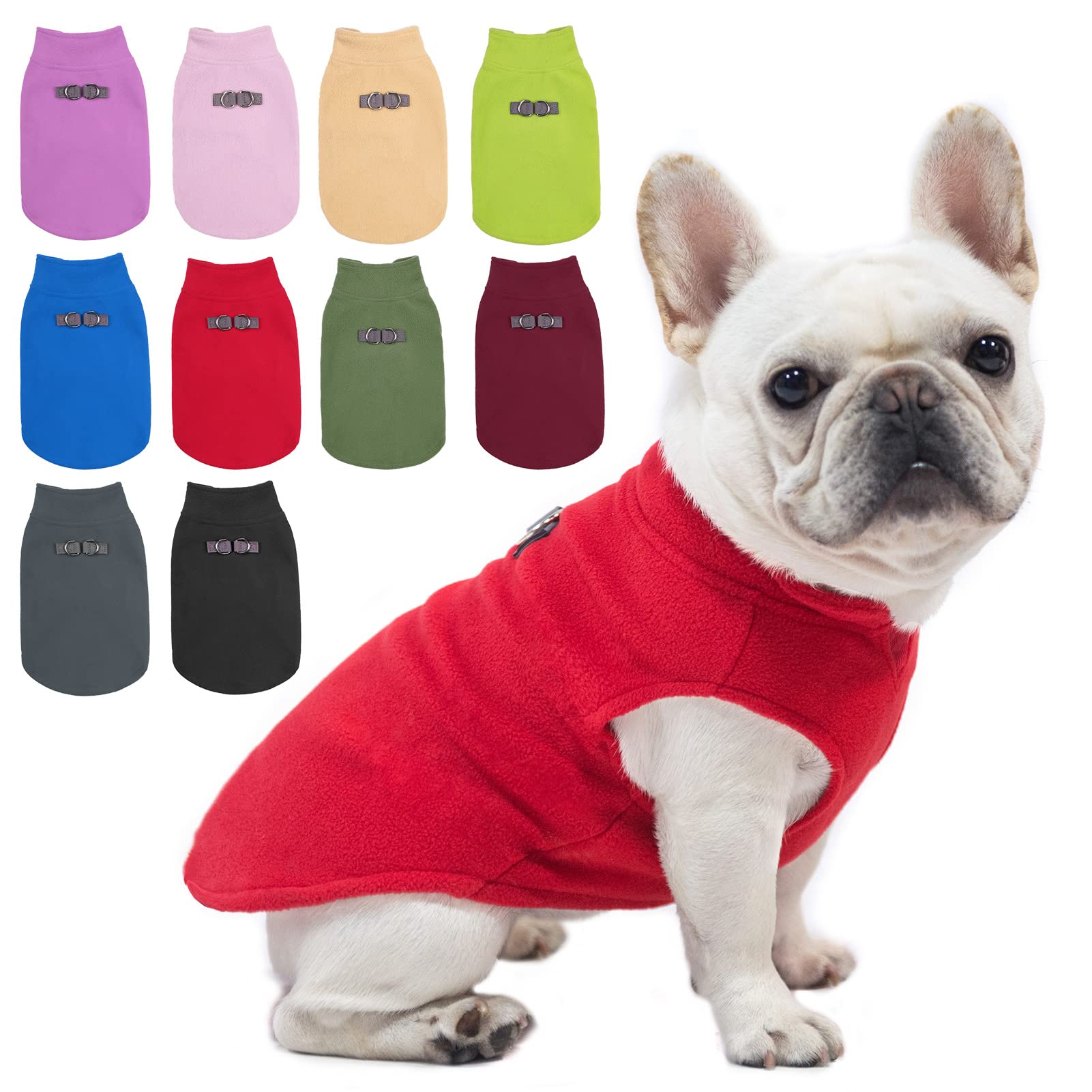 Beautyzoo Dog Fleece Vest Sweater Winter Jacket For Small And Medium Dogs With D-Ring Leash Cold Weather Coat Hoodie For Xs S M Dogs Boy Or Girls