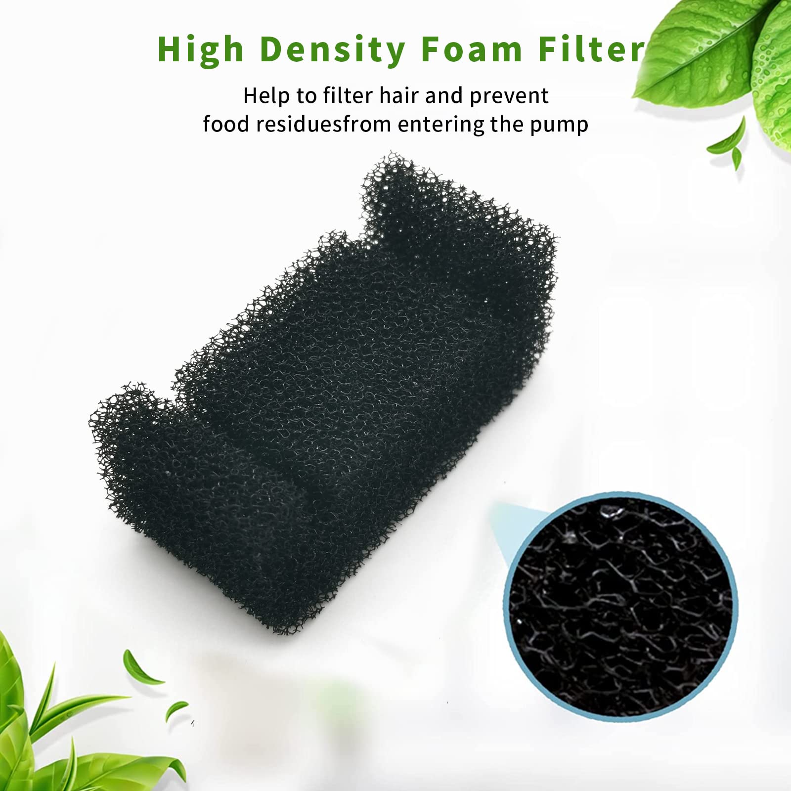 12 Pack Cat Water Fountain Sponge Filters, Replacement Foam Filters For 67Oz/2L Pet Fountain 81Oz/2.4L Stainless Steel Dog Drink