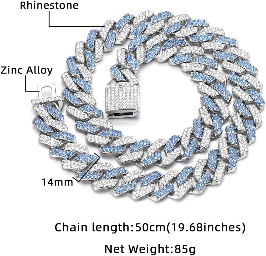 Serijoars Dog Chain Diamond Collar, Bling Diamond Cuban Link Puppy Collars Glitter Chain Rhinestone Dog Necklace For Small Mediu