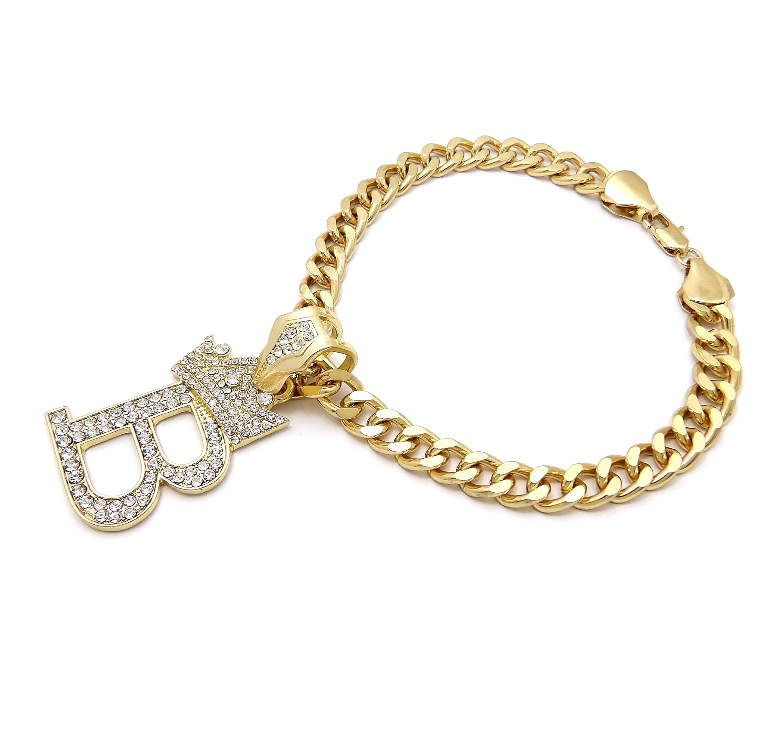 Ba Unique Fashion Initial Letter Cuban Chain Dog Chain Pet Chain Pet, Cat, Puppy Necklace (B, 14'')