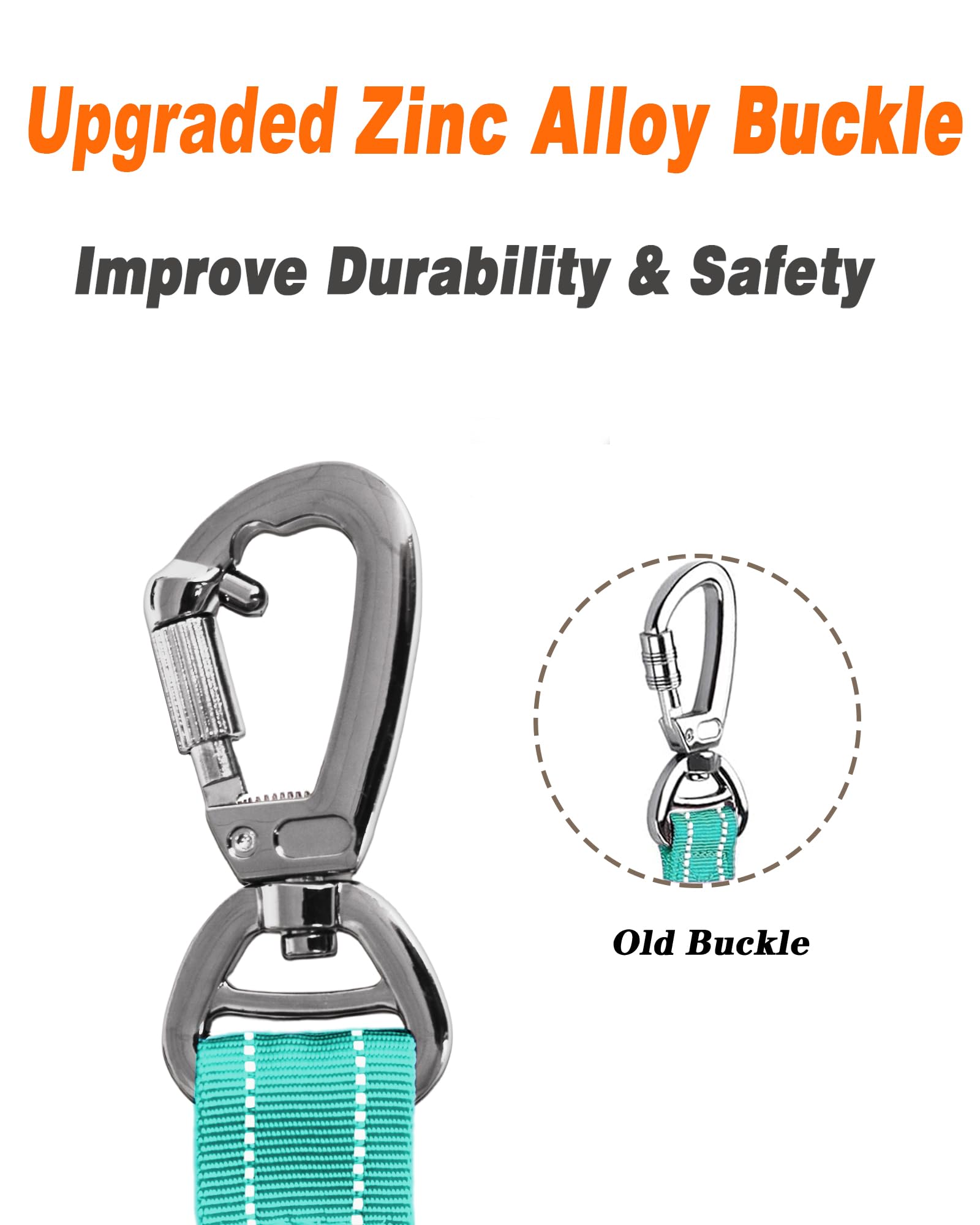 AUBELL Heavy Duty Reflective Dog Leash with Padded Handle, 4FT/6FT, for Large & Medium Dogs, Teal, Nylon, Tactical Design
