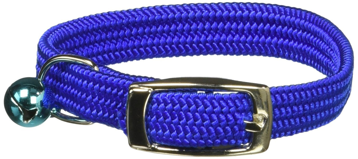Omnipet Kool Kat Elastic Cat Safety Collar With Bell, Blue, 8''