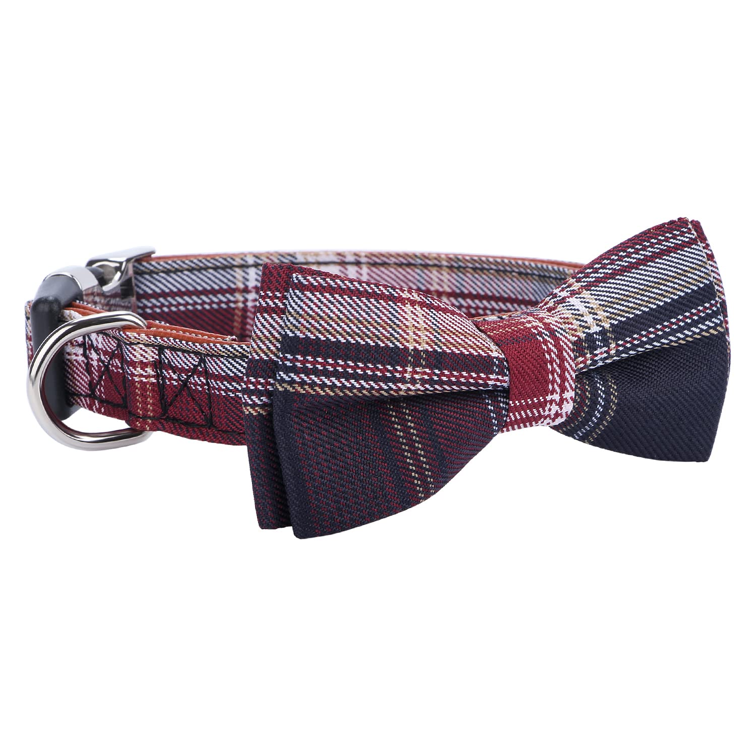 Faleela Soft &Comfy Bowtie Dog Collar,Detachable And Adjustable Bow Tie Collar,For Small Medium Large Pet (Red And White, Medium