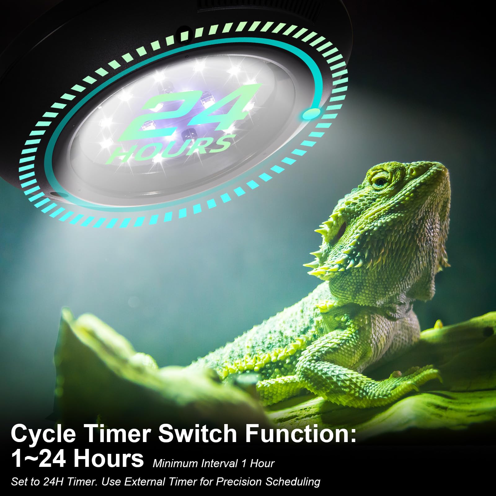 Led Uvb Light For Reptiles, 8W Uva Uvb Lamp - Timer Switch, Adjustable Brightness, Ferguson Zones 1-4, Energy-Efficient, Uvi Lam