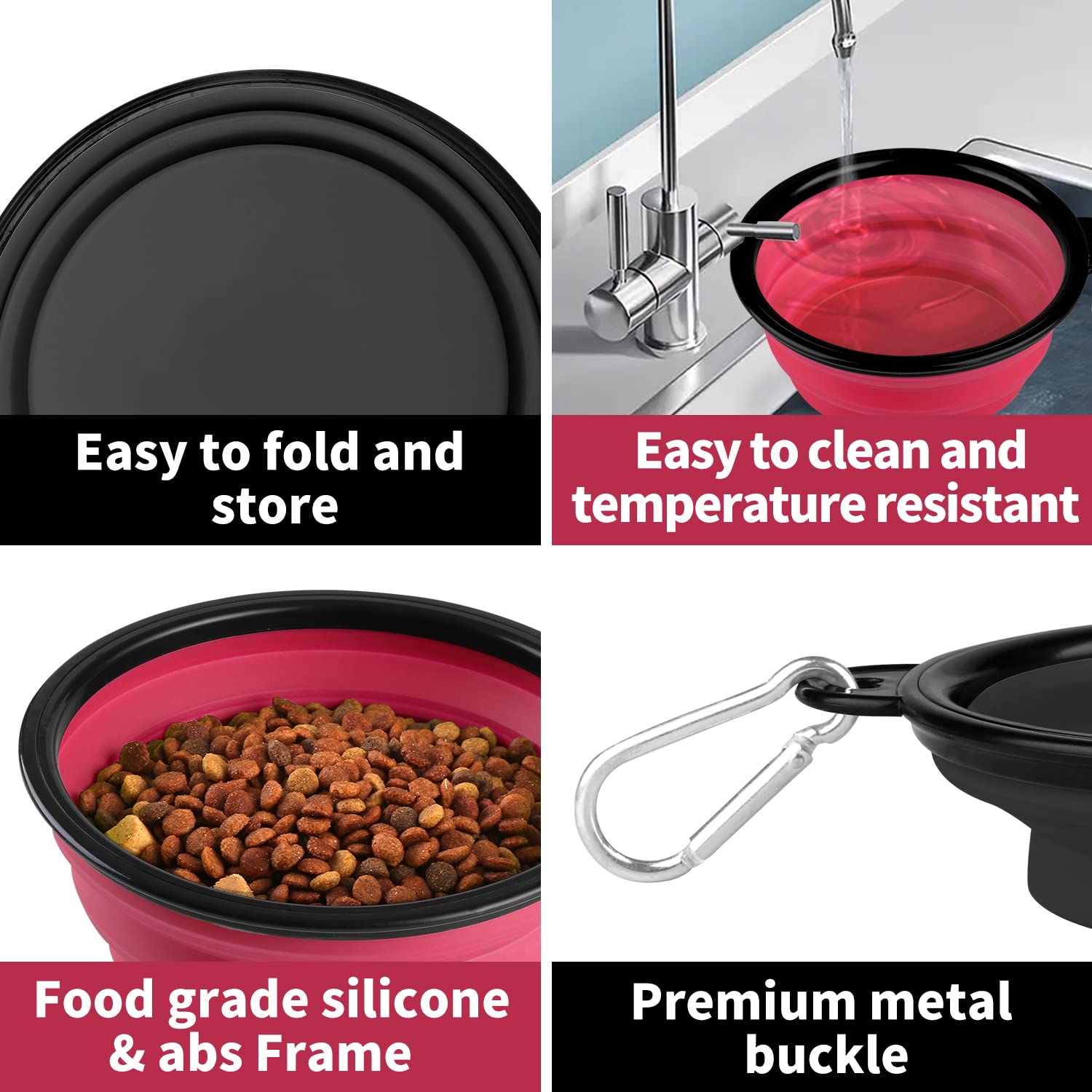 Paercute Collapsible Dog Bowl, Lightweight And Portable, Ideal For Travel, Hiking, Camping, And Everyday Use