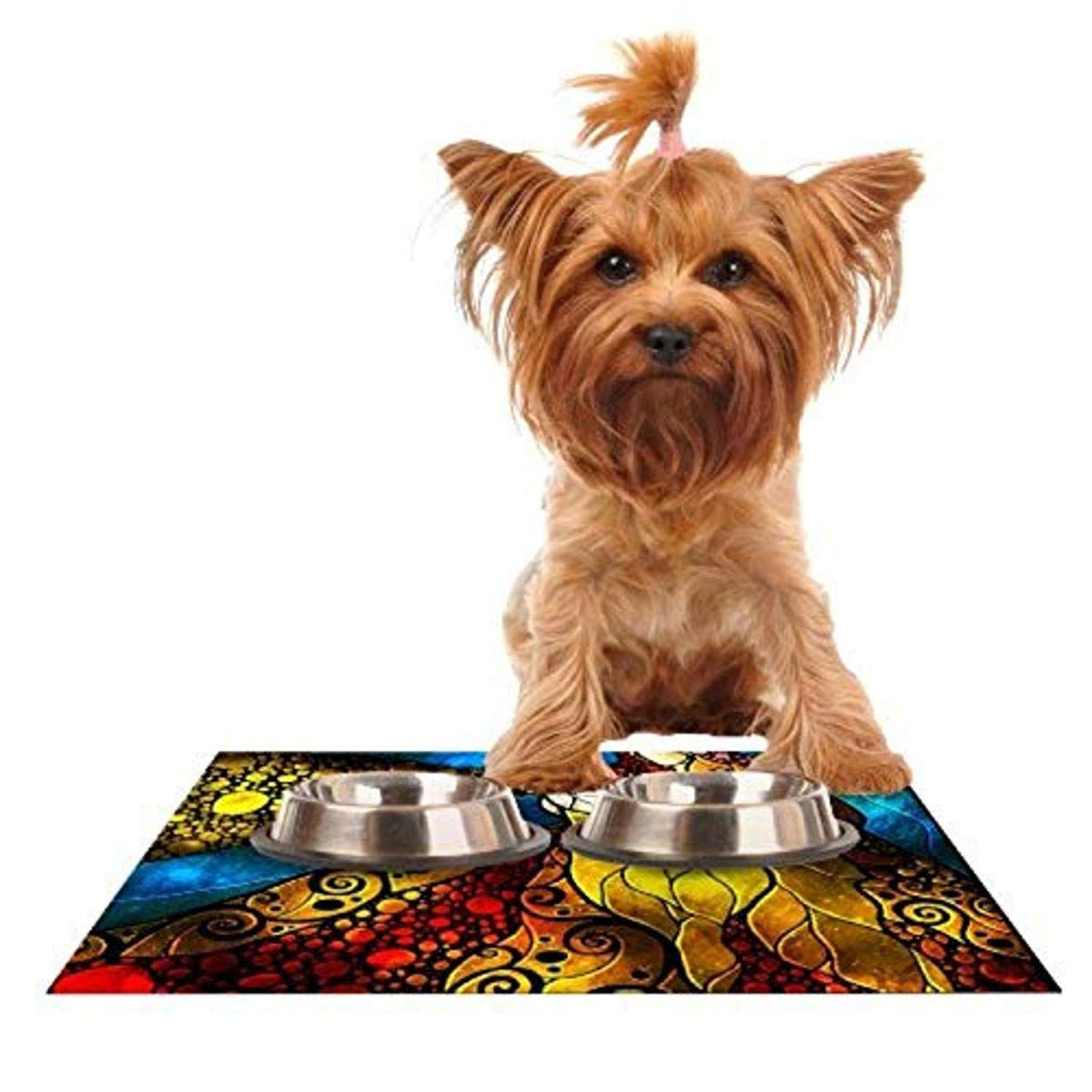 Kess Inhouse Mandie Manzano What Child Is This Feeding Mat For Pet Bowl, 24 By 15-Inch