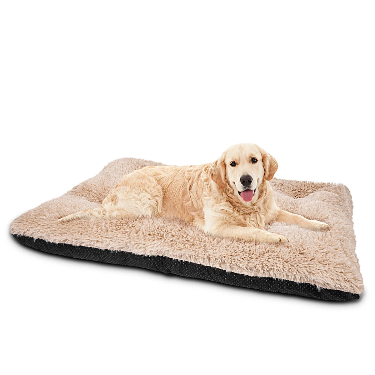 Joejoy Large Dog Bed Crate Pad, Ultra Soft Calming Dog Crate Bed Washable Anti-Slip Kennel Crate Mat For Extra Large Medium Small Dogs, Dog Mats For Sleeping And Anti Anxiety,40' X 27', Beige