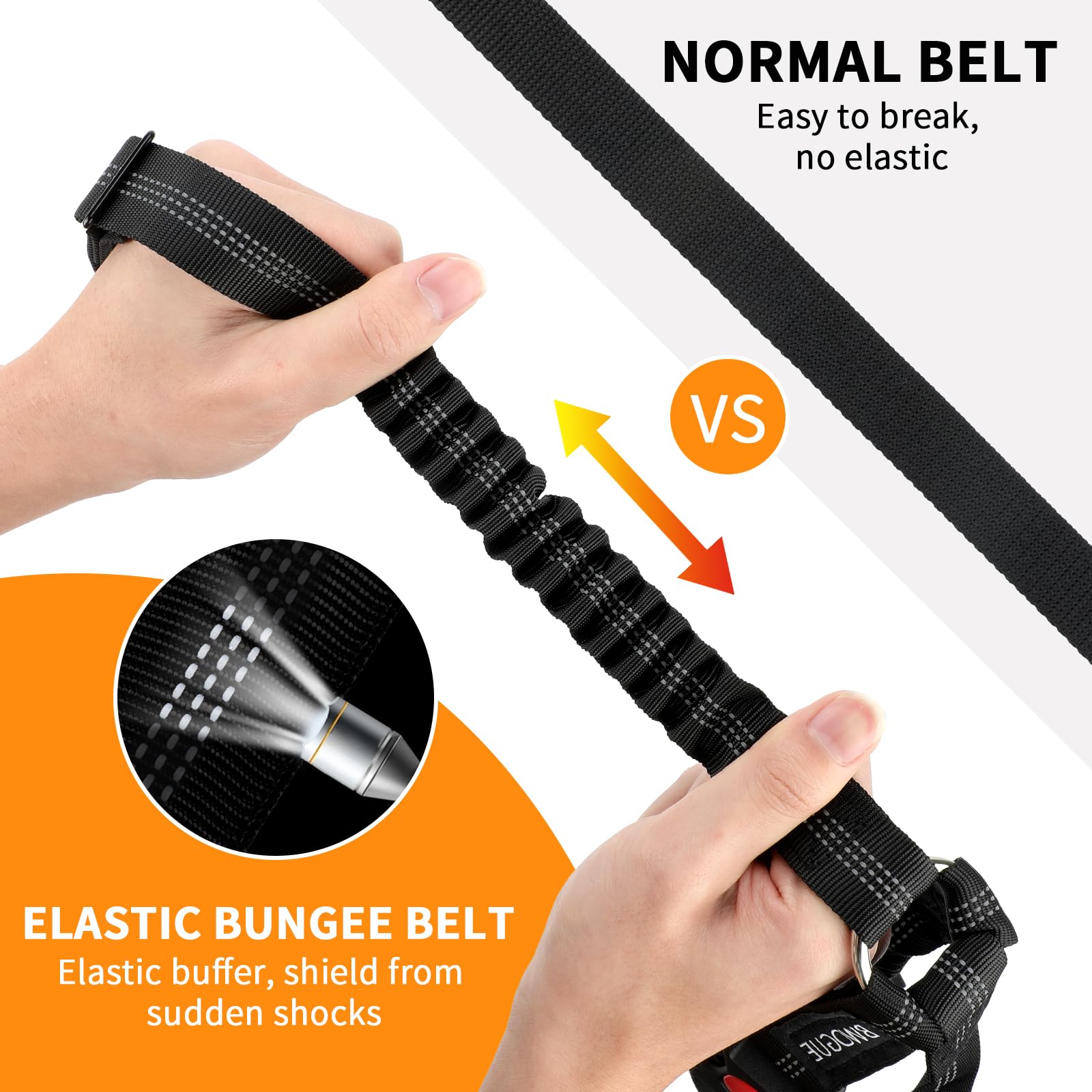 Bwogue Double Dog Cat Seat Belts, Car Headrest Restraint Adjustable Travel Leash,Safety Elastic Leads Splitter Connect Vehicle S