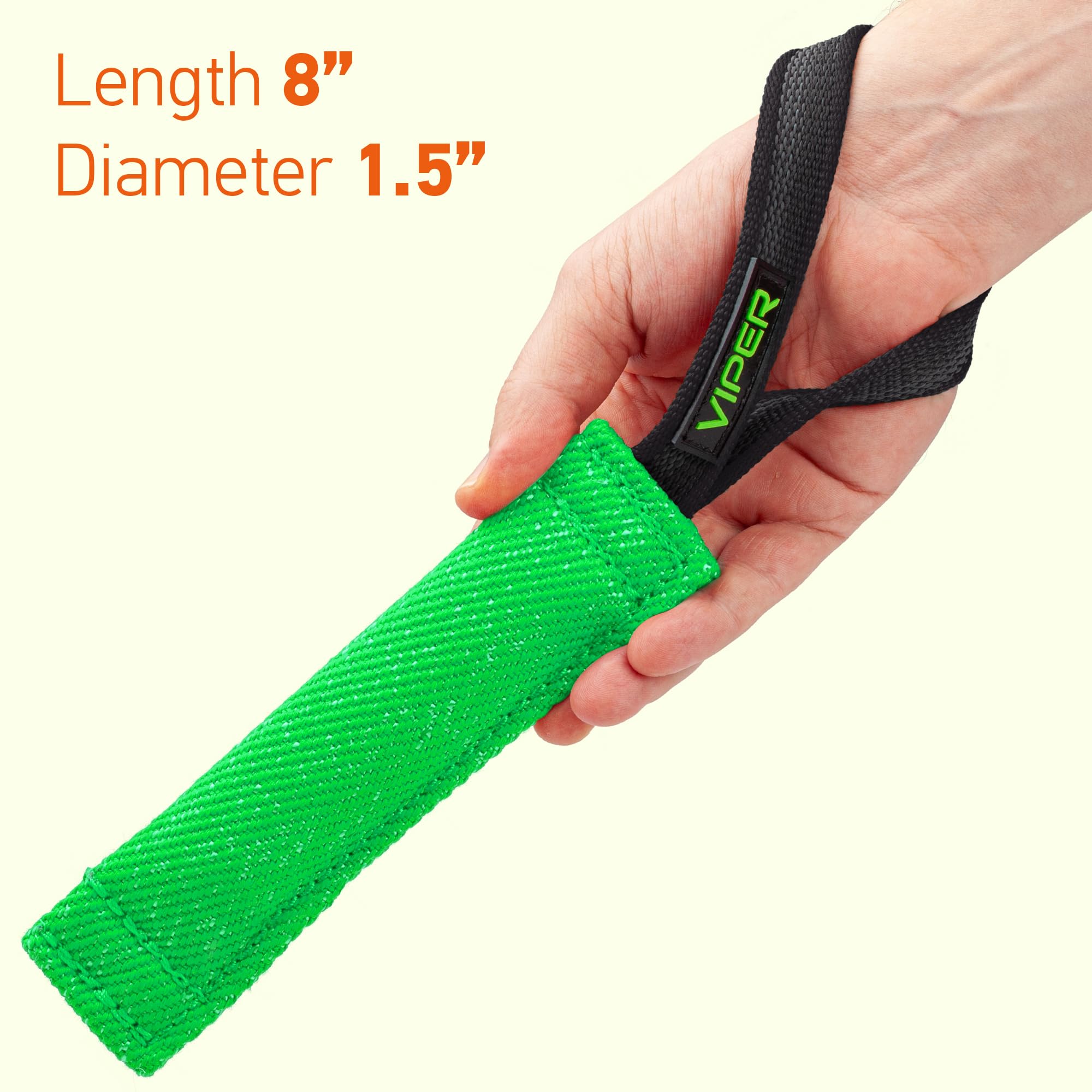 Viper Heavy Duty French Linen Dog Bite Tug Toy - K9 Trainer, Tough And Durable For Dogs Shutzhund Ipo K-9 - Green - 12In L X 1.5
