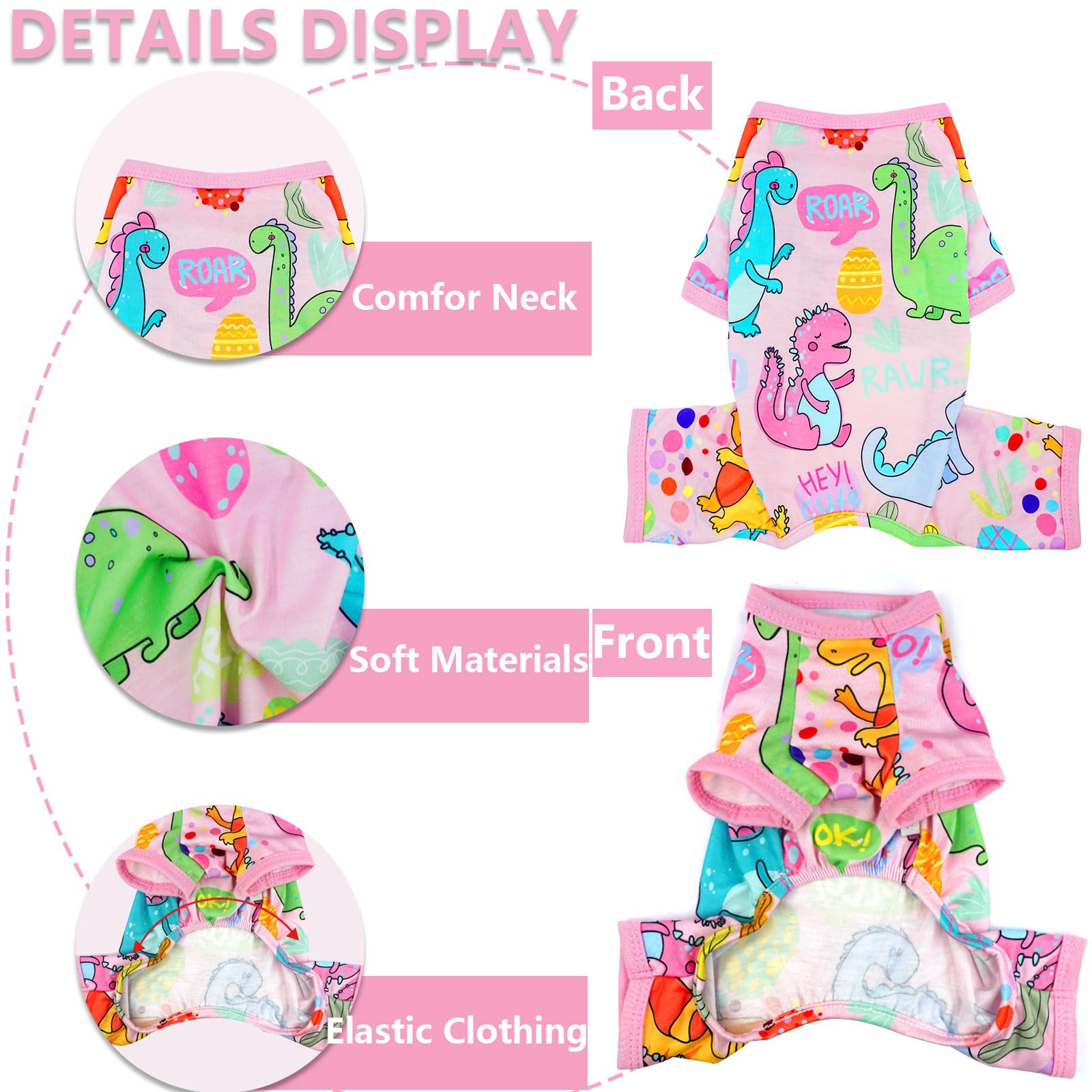 Puppy Clothes Dog Pajamas Summer Dog Clothes For Small Medium Dogs Girl Boy Cute Soft Puppy Pjs Clothes Doggie Onesies Cat Pet J