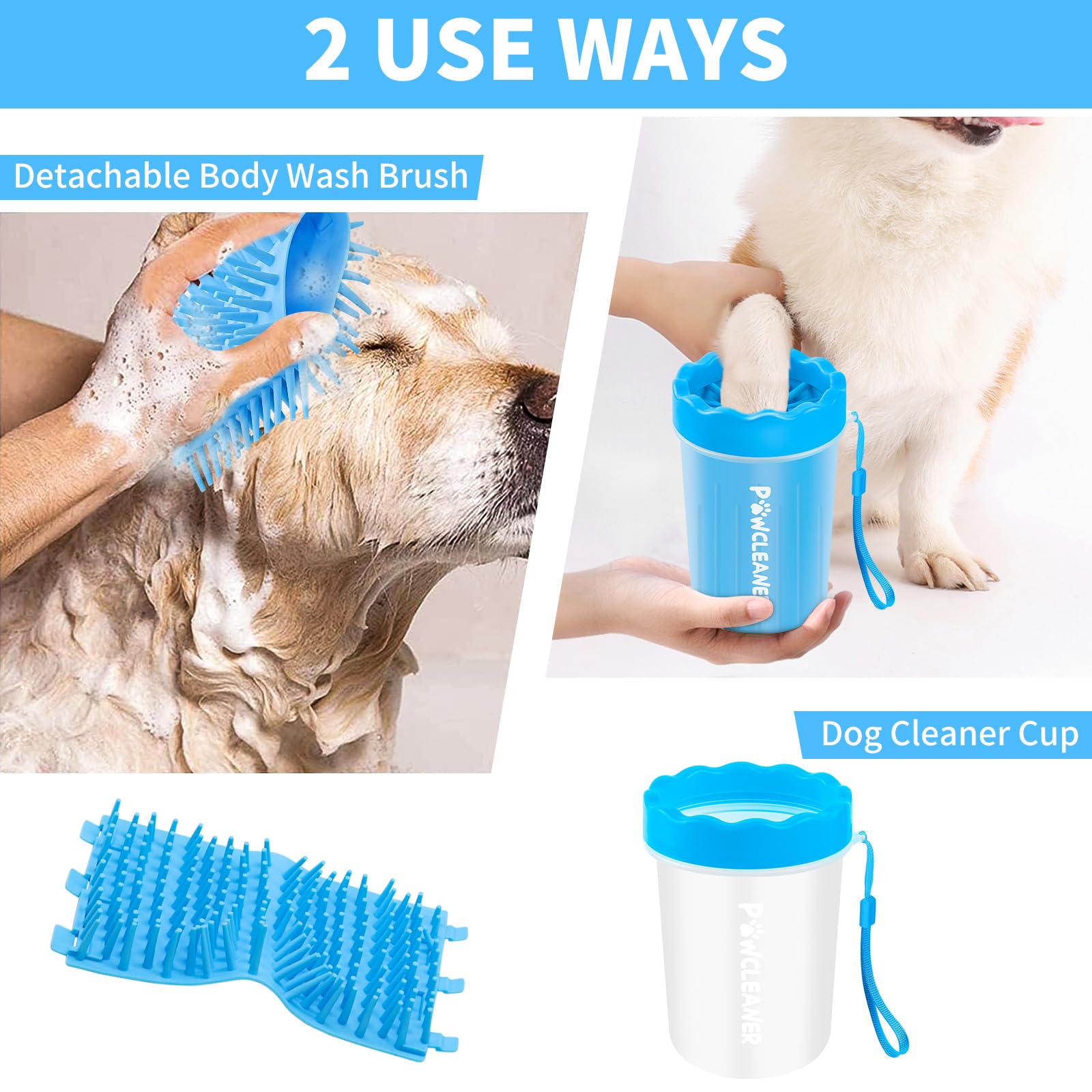 Dog Paw Cleaner, Washer, Buddy Muddy Pet Foot Cleaner For Small Medium Large Breed Dogs/Cats (With 3 Absorbent Towel)