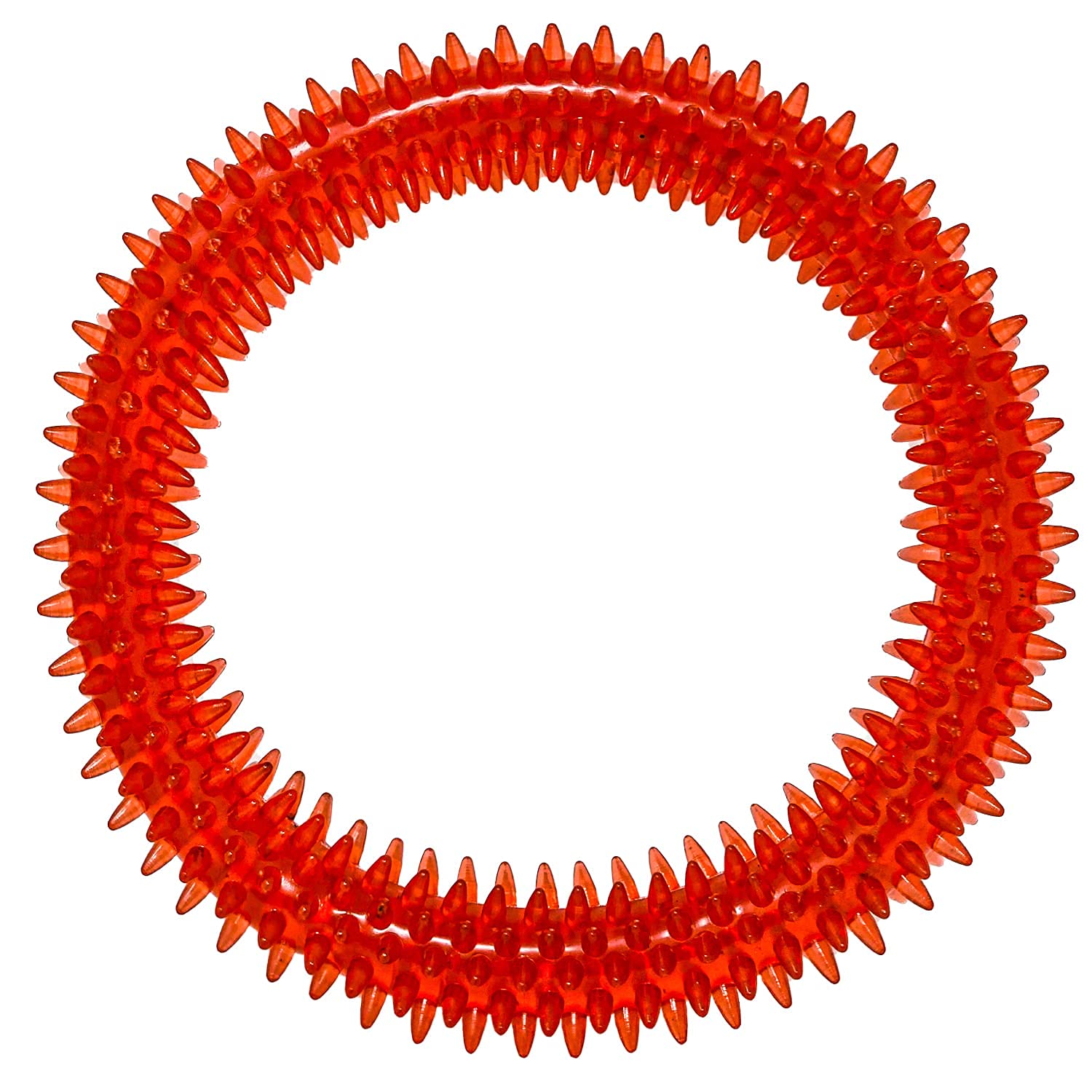 Woofy Dog Chew Toys For Puppy Teething Toy Small Dogs Medium Dogs & Puppies Spkied Ring Toy 6 Inches Colour May Vary