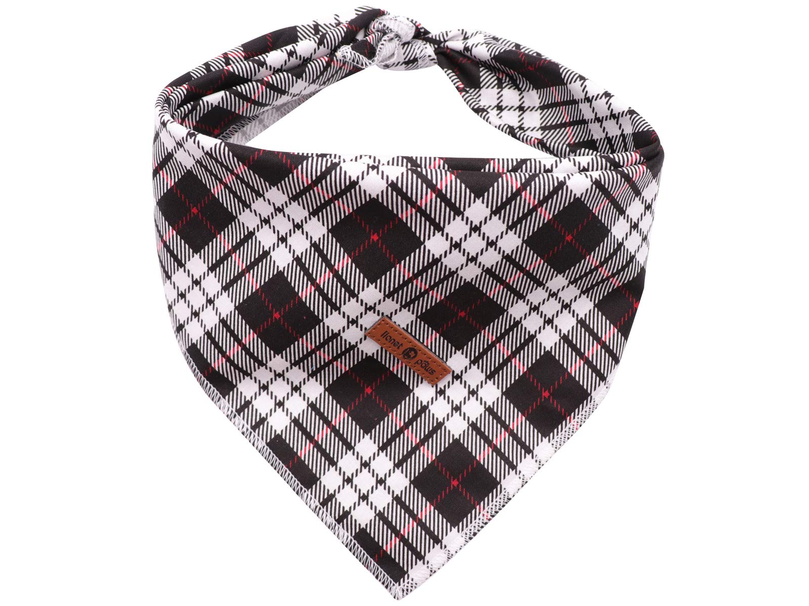 Lionet Paws Christmas Dog Bandana Washable Cotton Handkerchief Scarf Triangle Bandana For Small Medium Large Dogs Red Grid