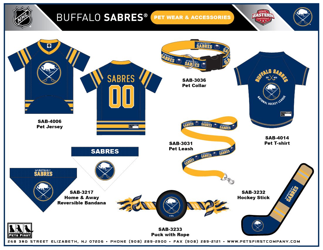 Pets First Nhl Buffalo Sabres Stick Toy For Dogs & Cats. Play Hockey With Your Pet With This Licensed Dog Tough Toy Reward!