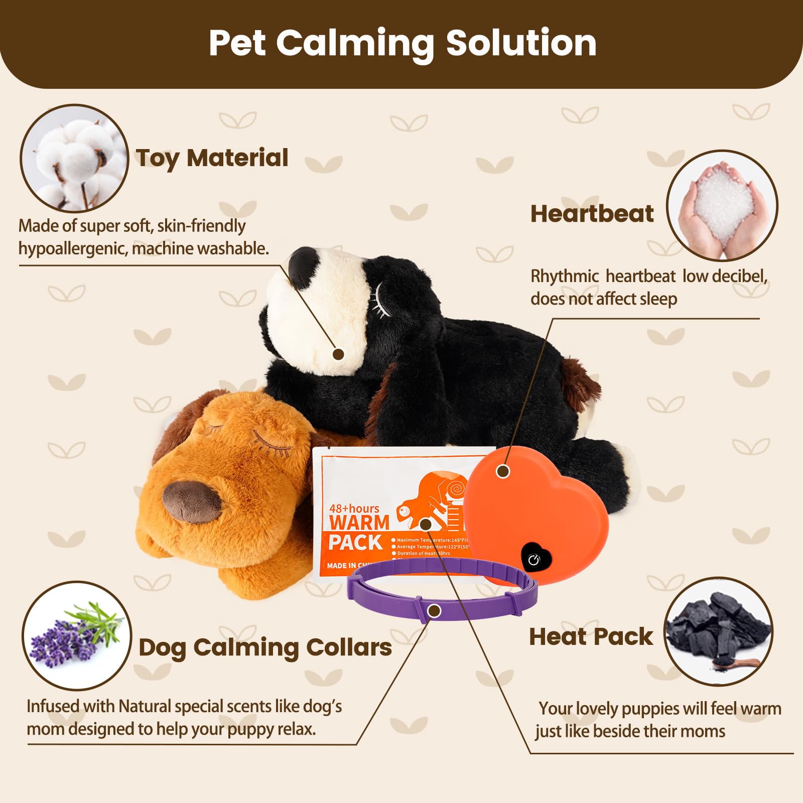 Trail Tail Dogs Calming Toy With Heartbeat, Dog Anxiety Relief Calming Aid,Anxiety Relief For Dogs Calming,Box Included A Pet Ca