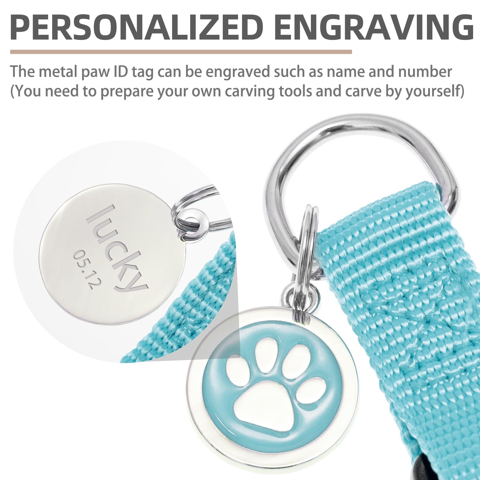 Pupteck No Pull Dog Harness Soft Adjustable Basic Nylon Step In Puppy Vest Outdoor Walking With Id Tag, Skyblue, Xs