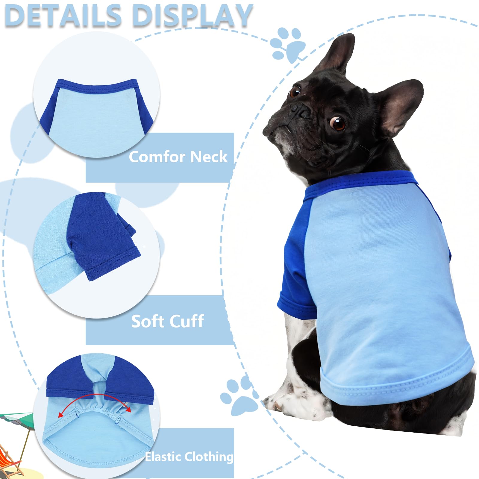 2 Pack Puppy Clothes For Small Dogs Summer Dog Shirt Soft Stretchy Dog Clothes For Medium Dog T-Shirts Lightweight Dogs Pet Cat