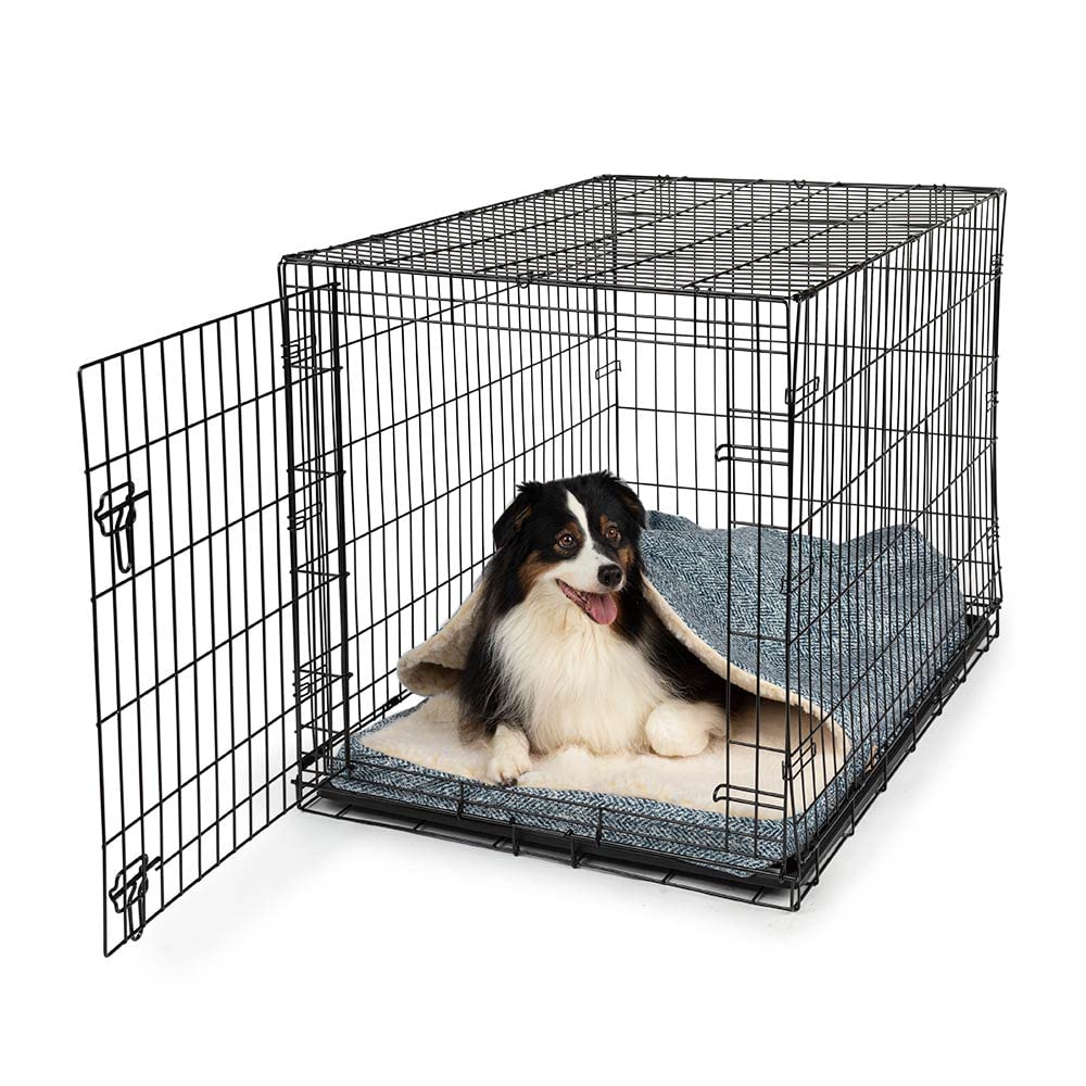 Snoozer Luxury Cozy Cave Crate Pet Bed With Microsuede, Palmer Indigo - Extra Large