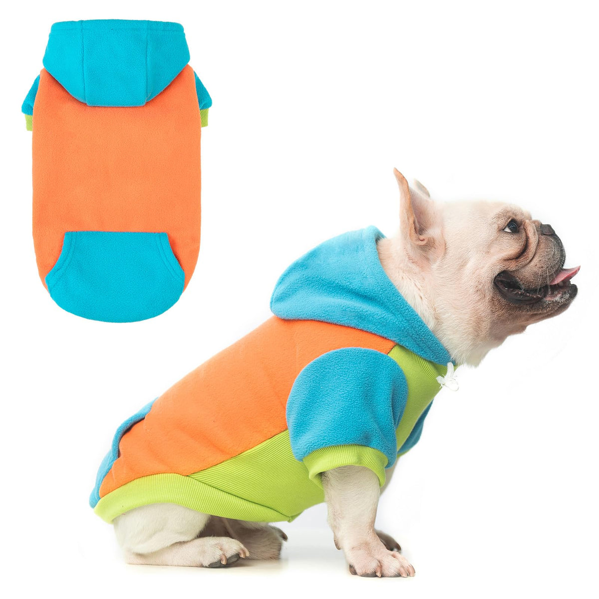 Beautyzoo Fleece Dog Hoodie Sweatershirt With Pocket And Leash Hole, Stretchy Small Medium Large Sized Dogs Clothes For Fall Win