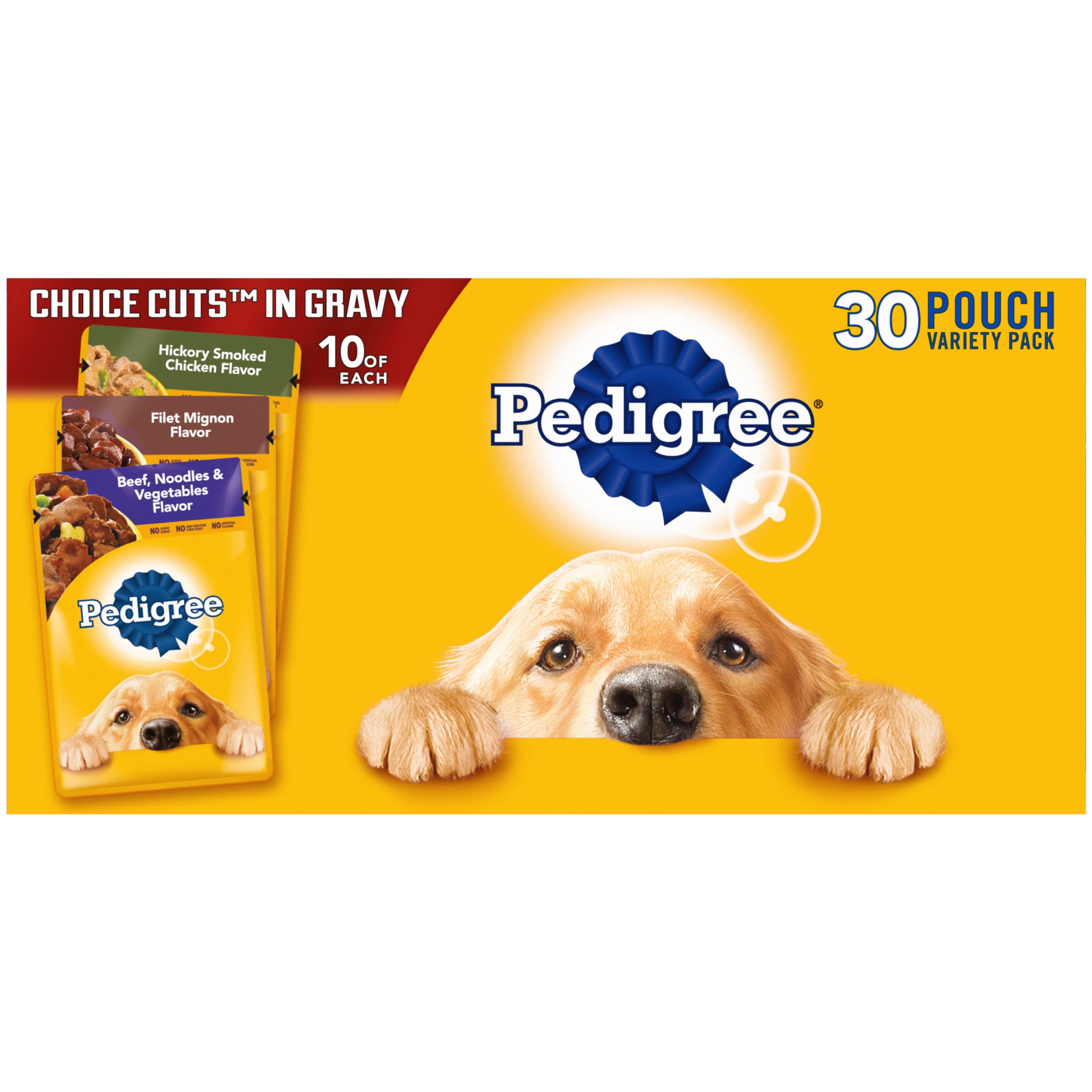 Pedigree Choice Cuts In Gravy Adult Soft Wet Dog Food 30-Count Variety Pack, 3.5 oz. Pouches
