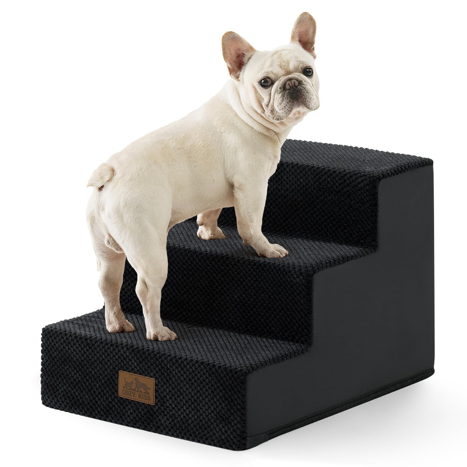 COZY KISS Dog Stairs for Small Dogs, 3 Tier Pet Stairs for Couch, 13.5 H Non-Slip Dog Steps for Old Cats, Puppy, Small Dogs, 15.