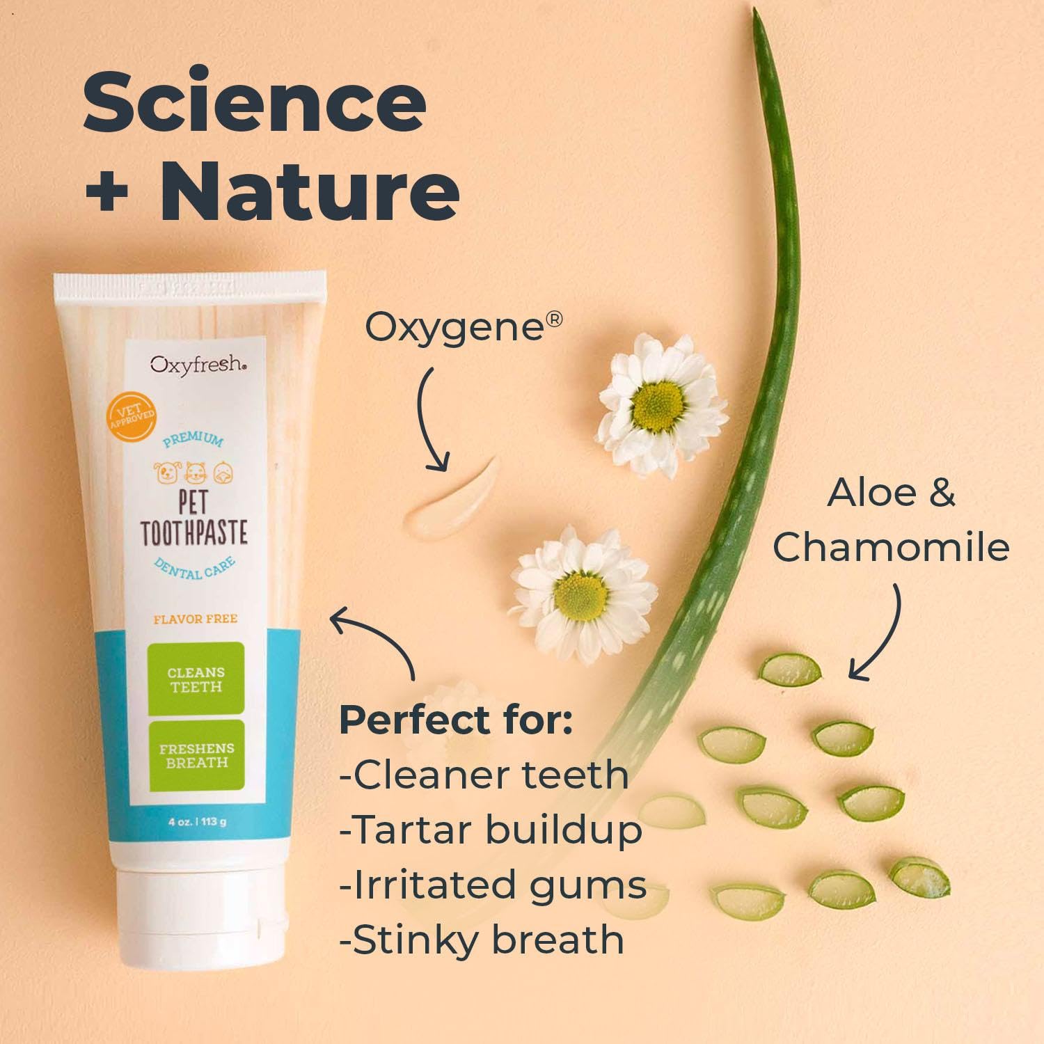 Oxyfresh Premium Dog Toothpaste - Best Dog Teeth Cleaning & Dog Plaque and Tartar Fighter - Safe for Cat Toothpaste Too - Vet Fo