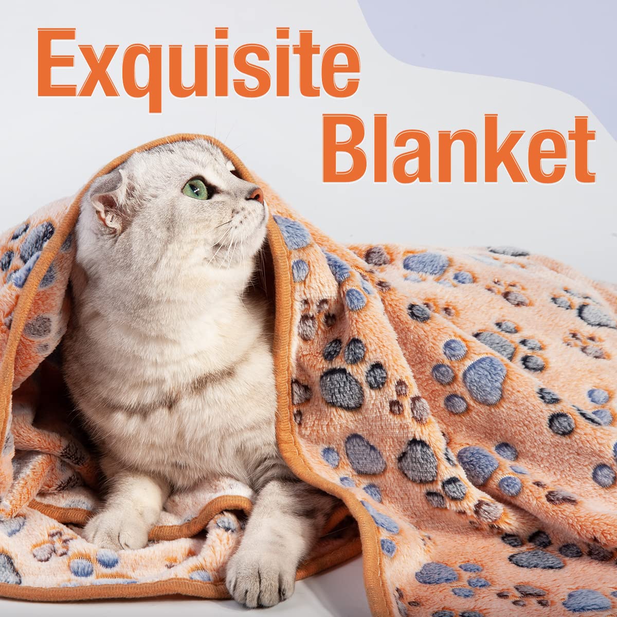 Pet Soft Dog Blankets Medium - Fluffy Cats Dogs Blankets Medium Dogs, Cute Paw Print Pet Throw Puppy Blankets Fleece